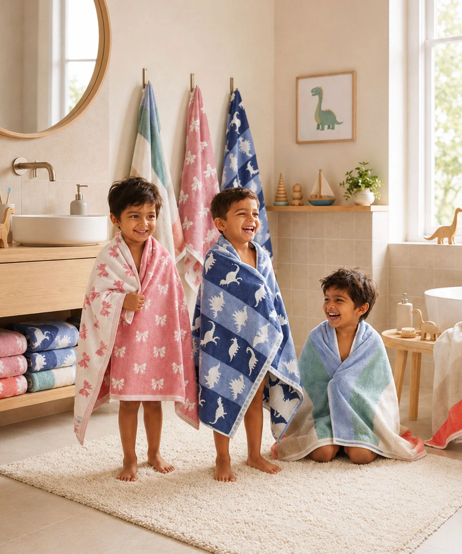 Juniors Bath Towel, Dino| 550 GSM | 100% Premium Cotton - Image 6