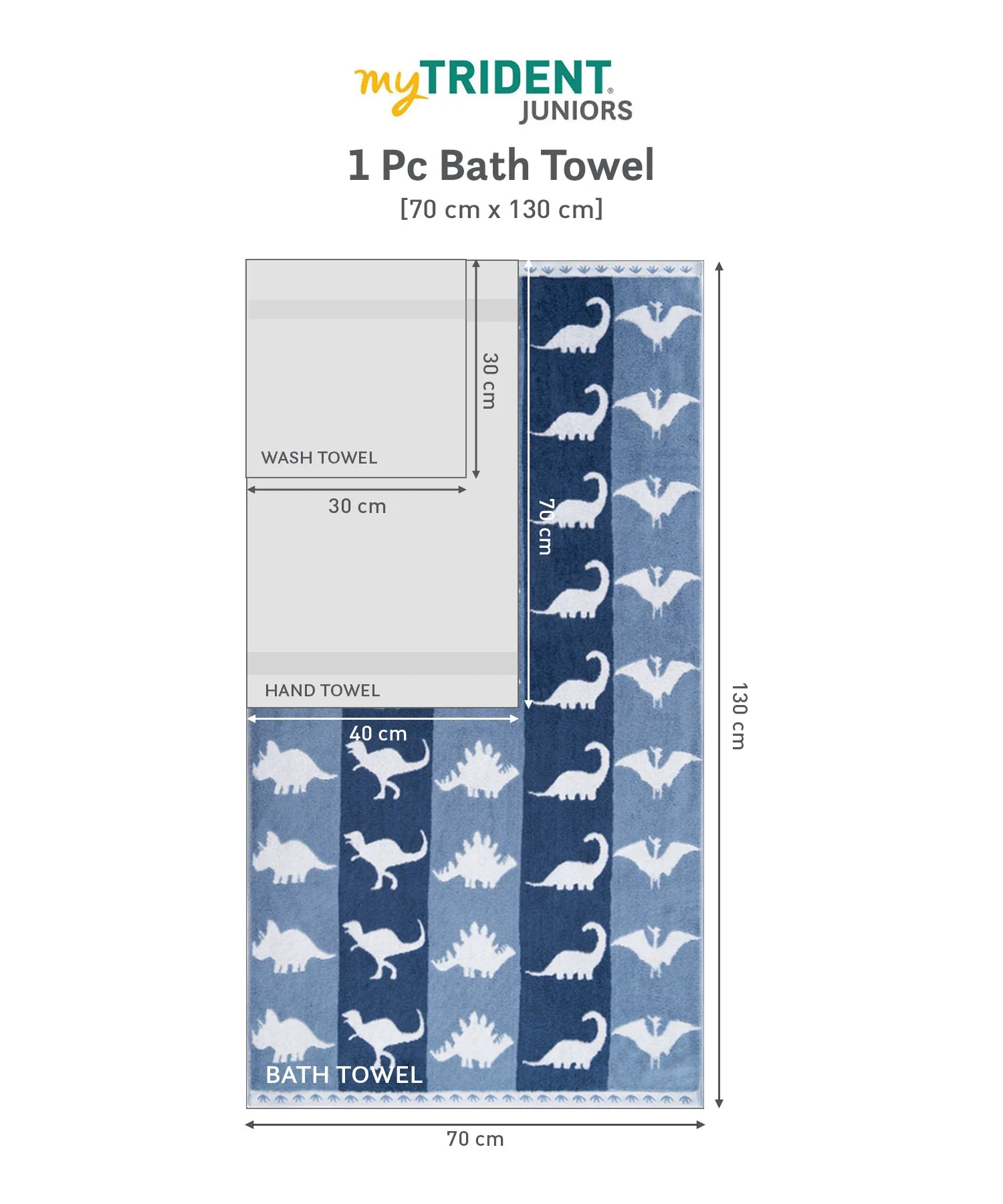 Juniors Bath Towel, Dino| 550 GSM | 100% Premium Cotton - Image 8