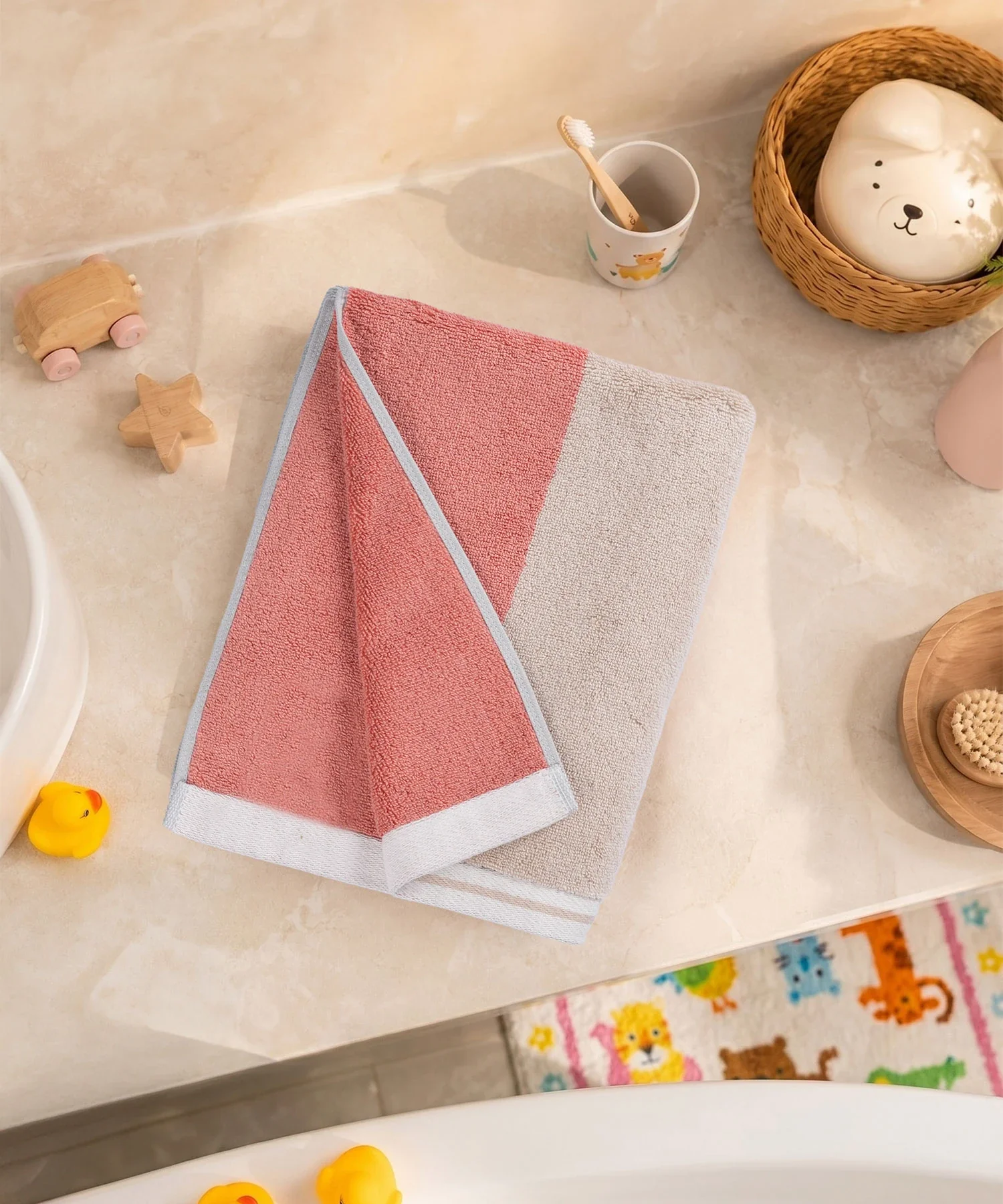 Juniors Bath Towel, Stripe| 550 GSM | 100% Premium Cotton - Image 3