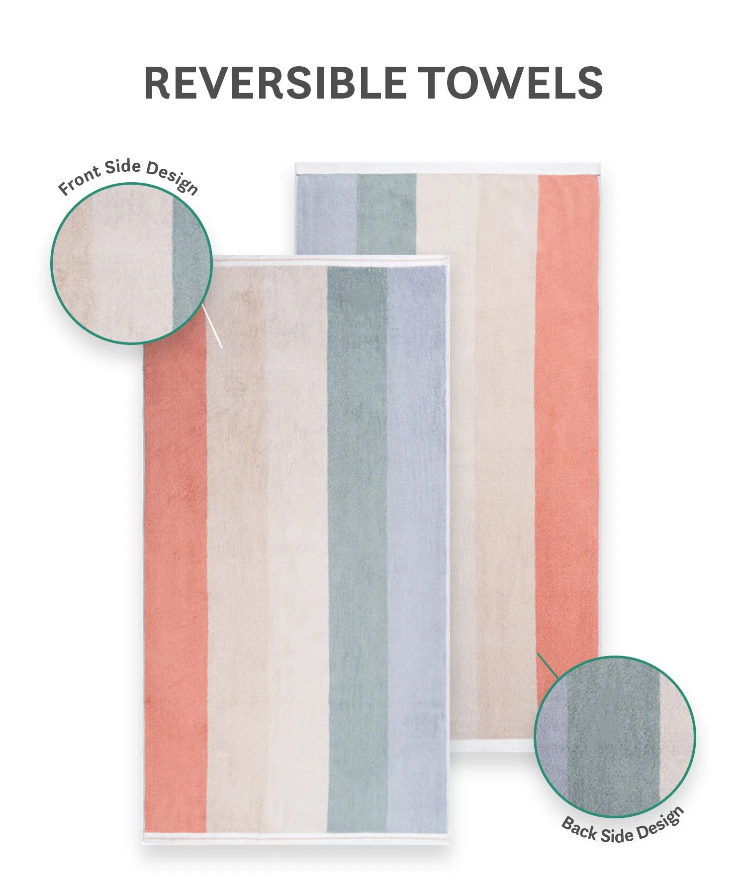 Juniors Bath Towel, Stripe| 550 GSM | 100% Premium Cotton - Image 7