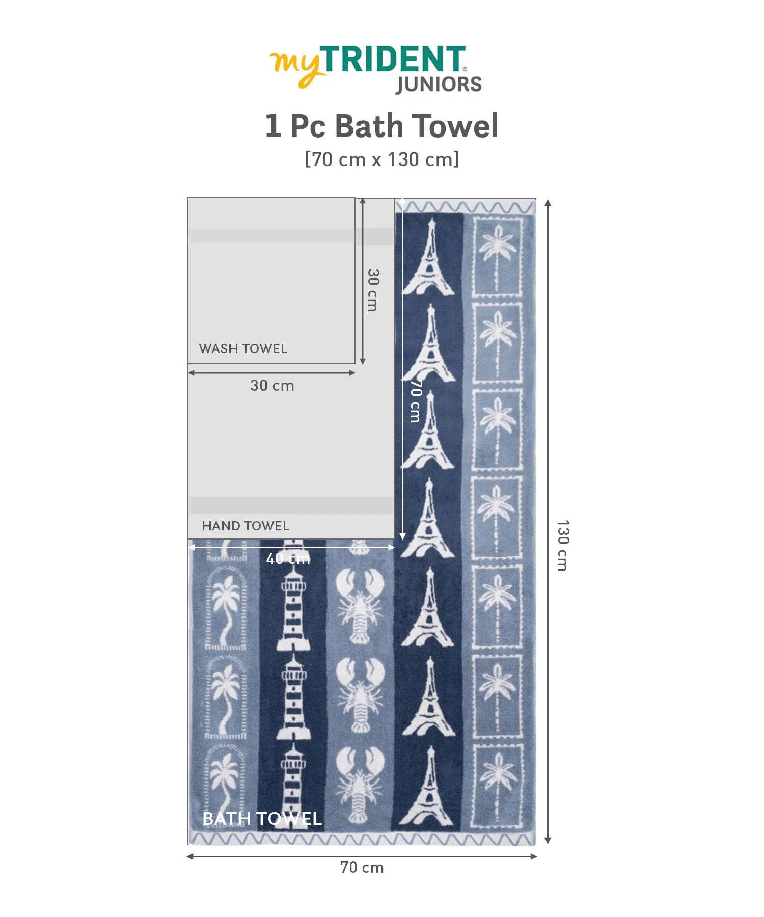 Juniors Bath Towel, Wander| 550 GSM | 100% Premium Cotton - Image 8