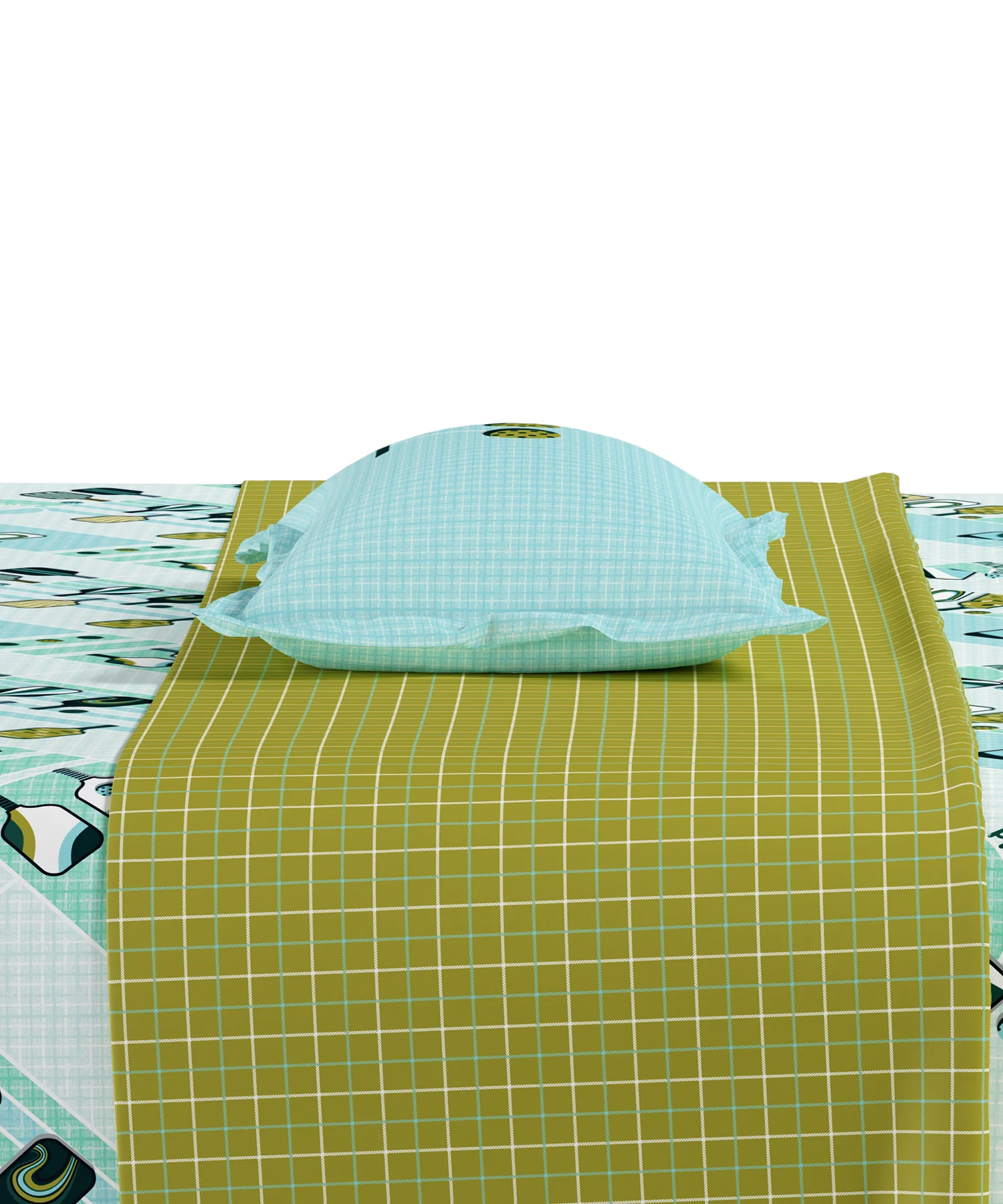 Juniors Double Bedsheet Set, Smash It| 144TC Cotton |2 Pillow Covers & 2 Cushion Covers - Image 5