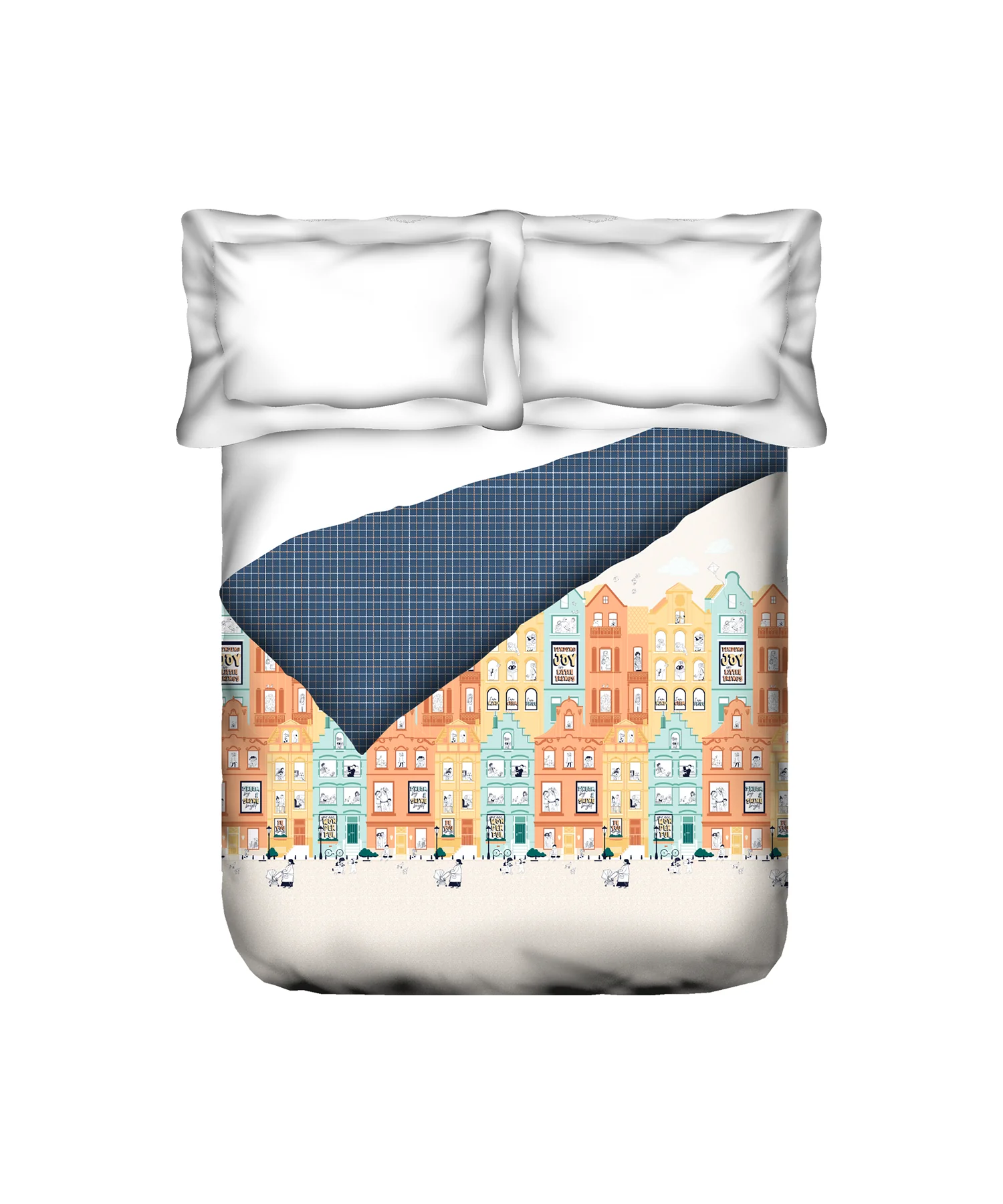 Juniors Double AC Comforter, Day Doodle| 144TC Cotton - Image 3
