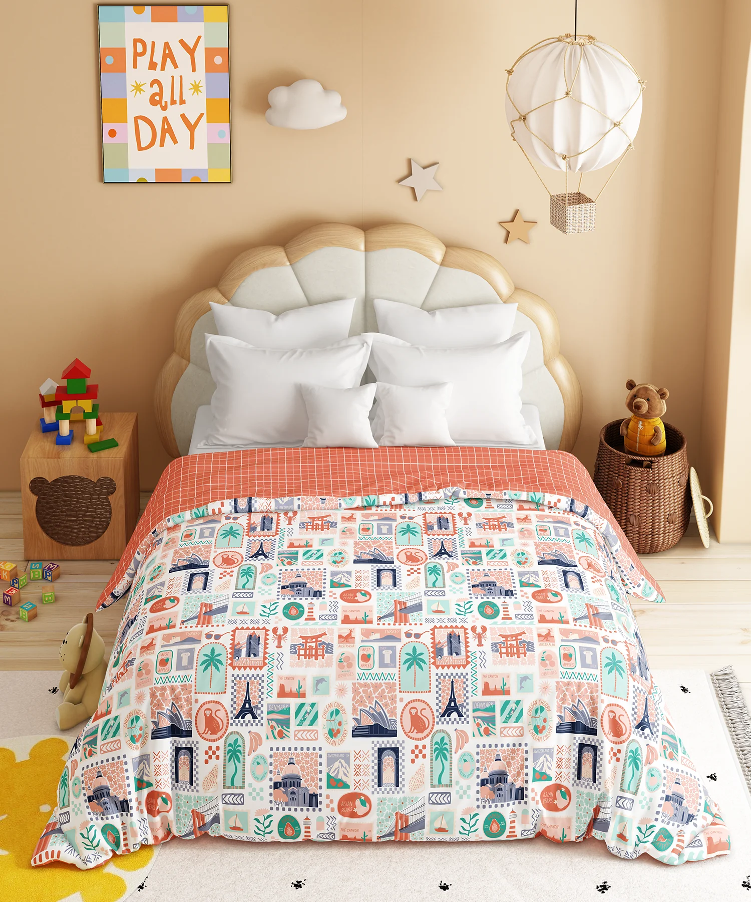 Juniors Double AC Comforter, Wander Ways| 144TC Cotton - Image 2