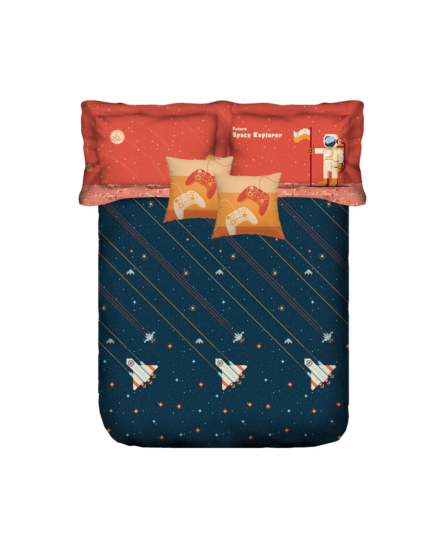 Juniors Double Bedsheet, Lightyear| 144TC Cotton|2 Pillow Covers & 2 Cushion Covers - Image 3