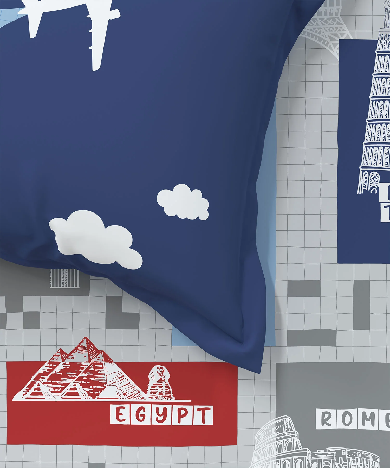 Juniors Single Bedsheet Set, Crossworld|144 TC Cotton|1 Pillow Cover - Image 4