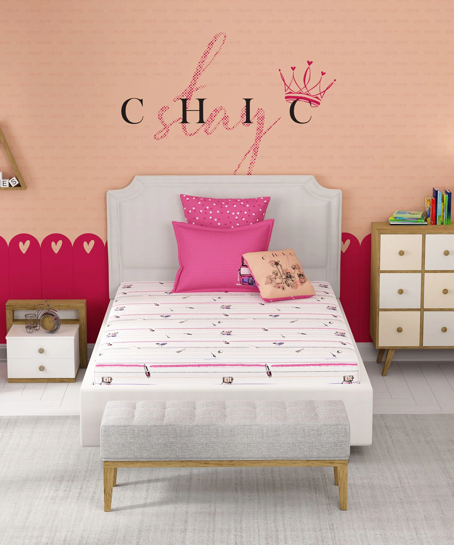 Juniors Single Bedsheet Set, Slumber Party|144 TC Cotton|1 Pillow Cover - Image 5