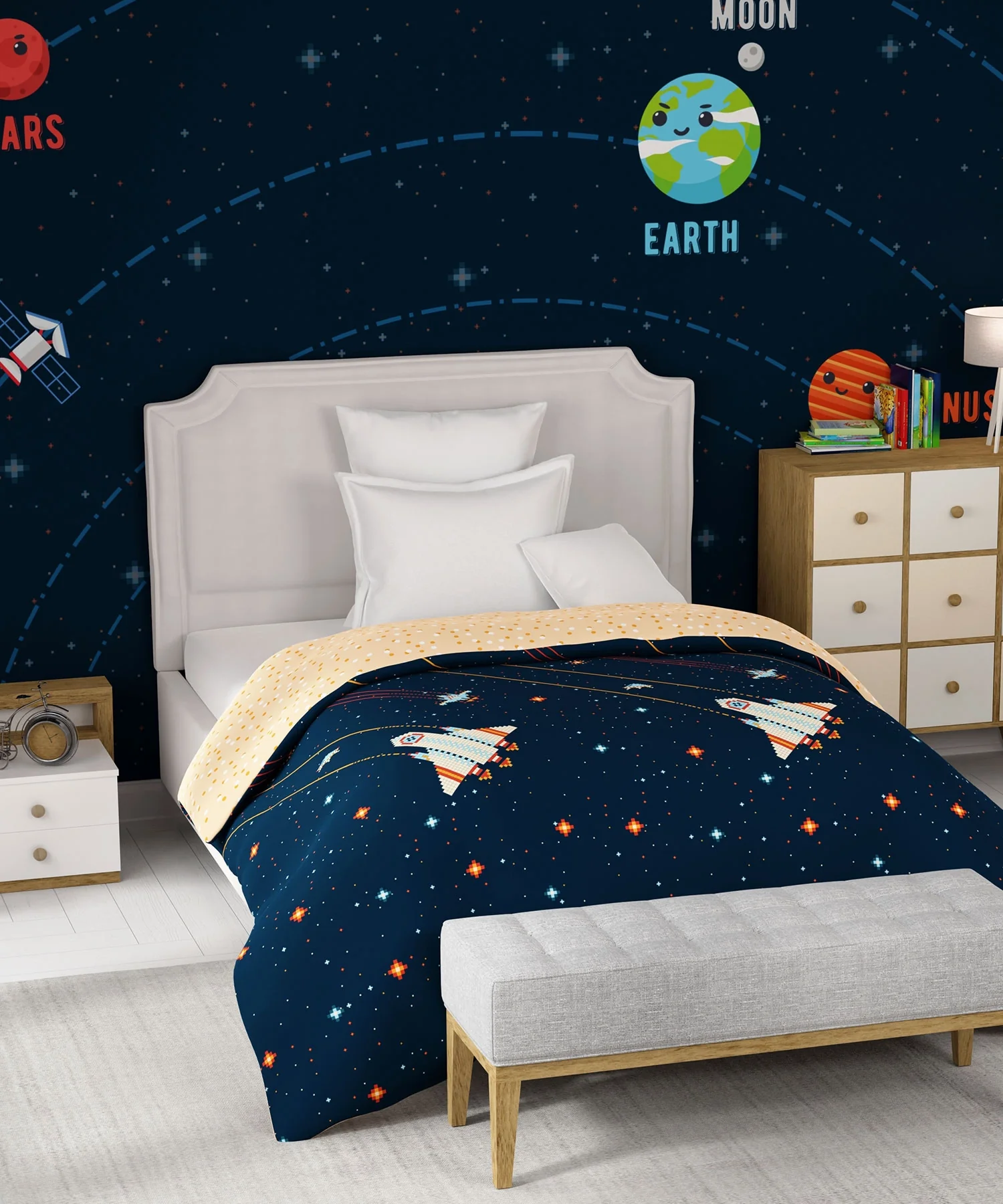 Juniors Single AC Comforter, Lightyear | 144TC Cotton - Image 2