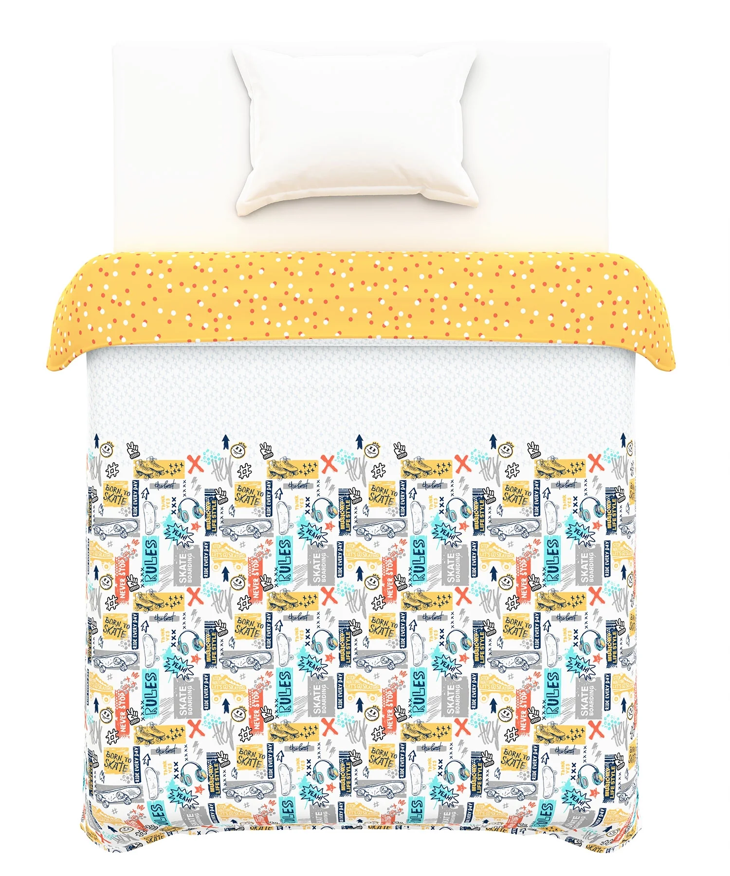 Juniors Single AC Comforter, Streetstyle Skate|144 TC Cotton - Image 5