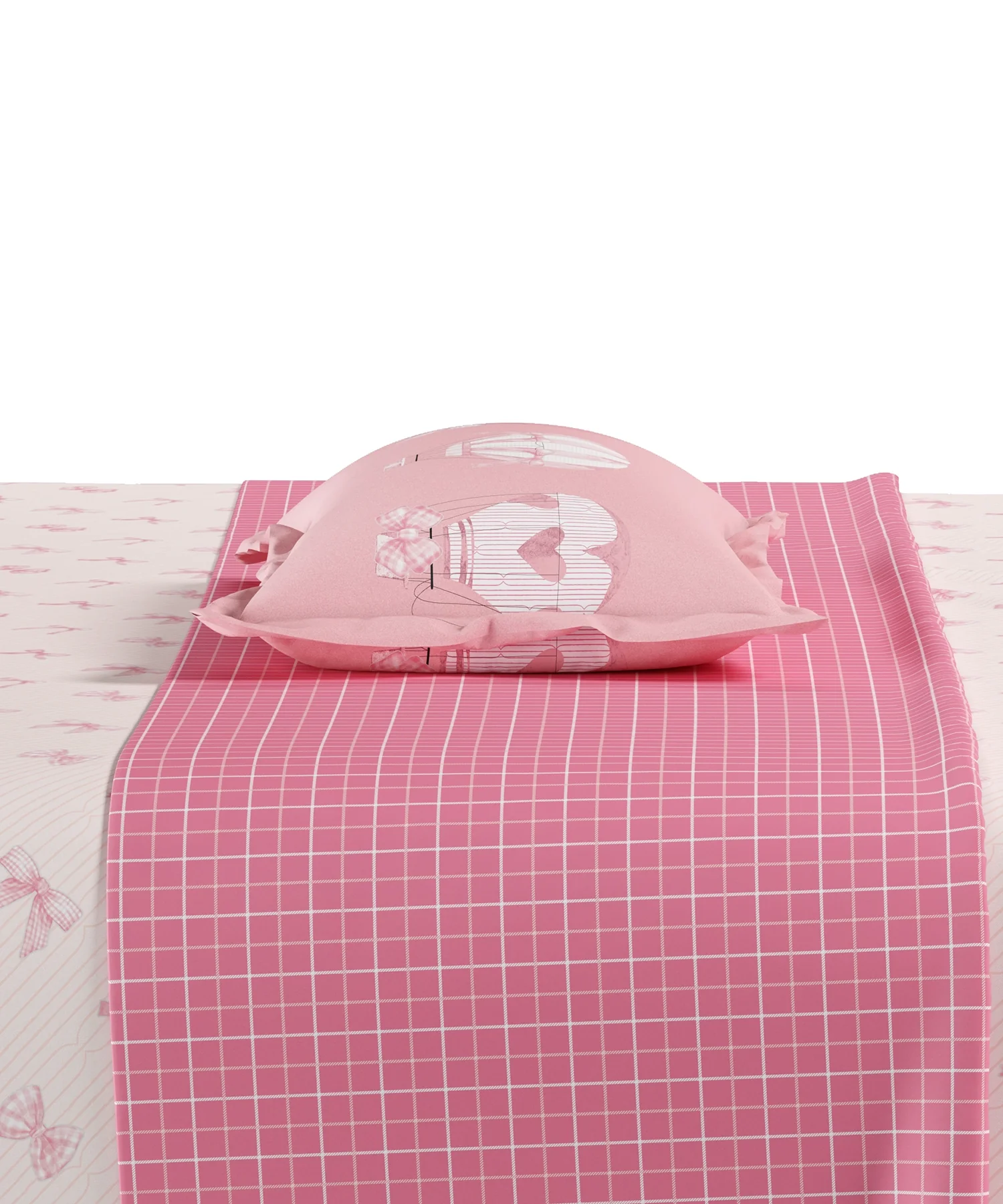Juniors Single Bedsheet Set, Cue Coquette| 144TC Cotton| 1 Pillow Cover - Image 5