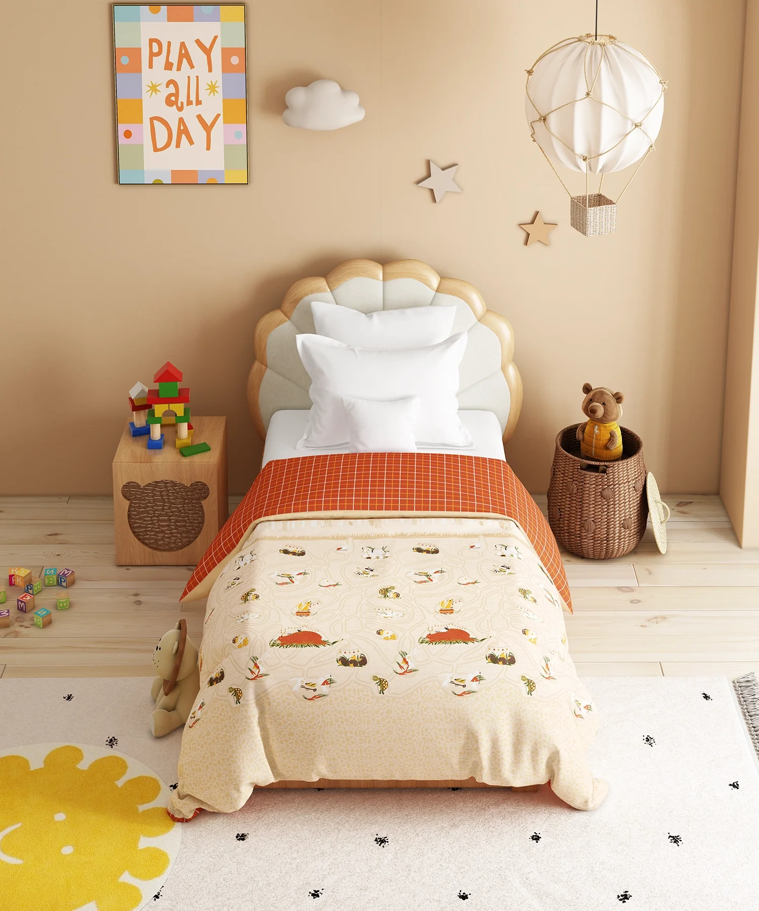 Juniors Single AC Comforter, Burrow Bros| 144TC Cotton - Image 2