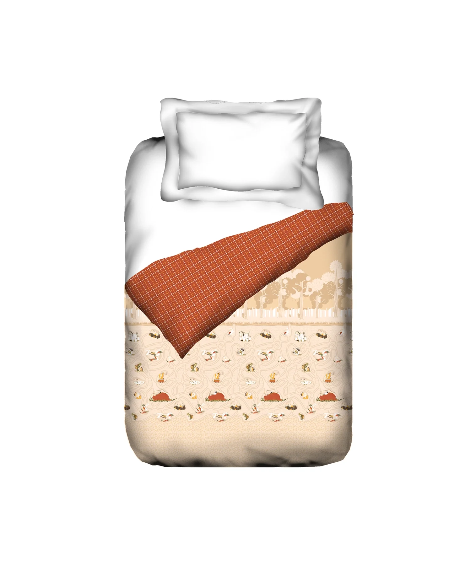 Juniors Single AC Comforter, Burrow Bros| 144TC Cotton - Image 3