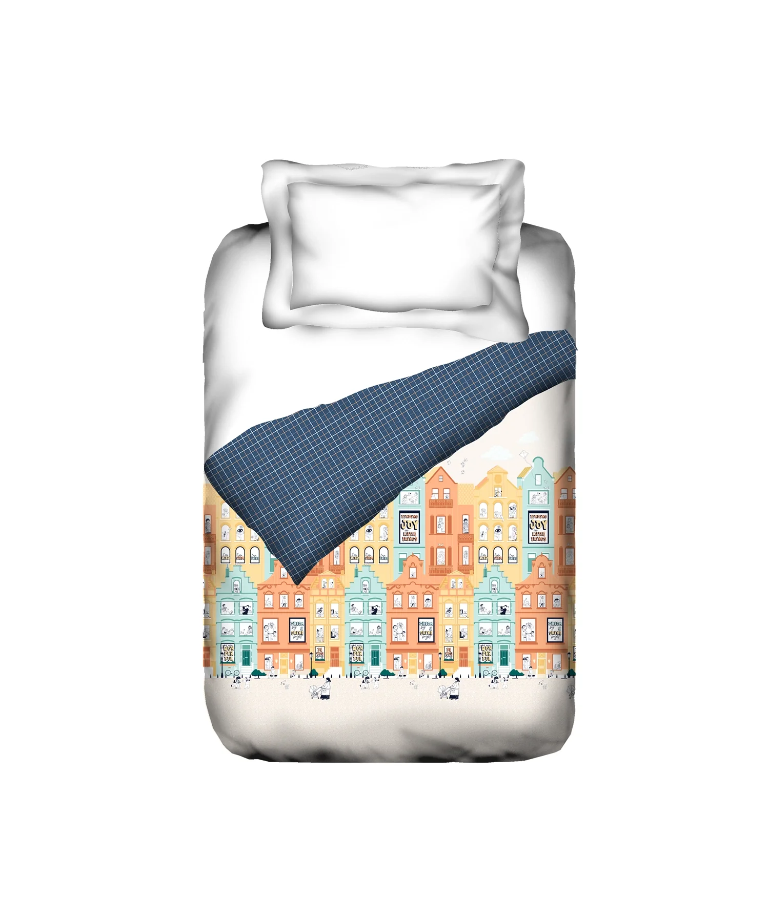 Juniors Single AC Comforter, Day doodle| 144TC Cotton - Image 3