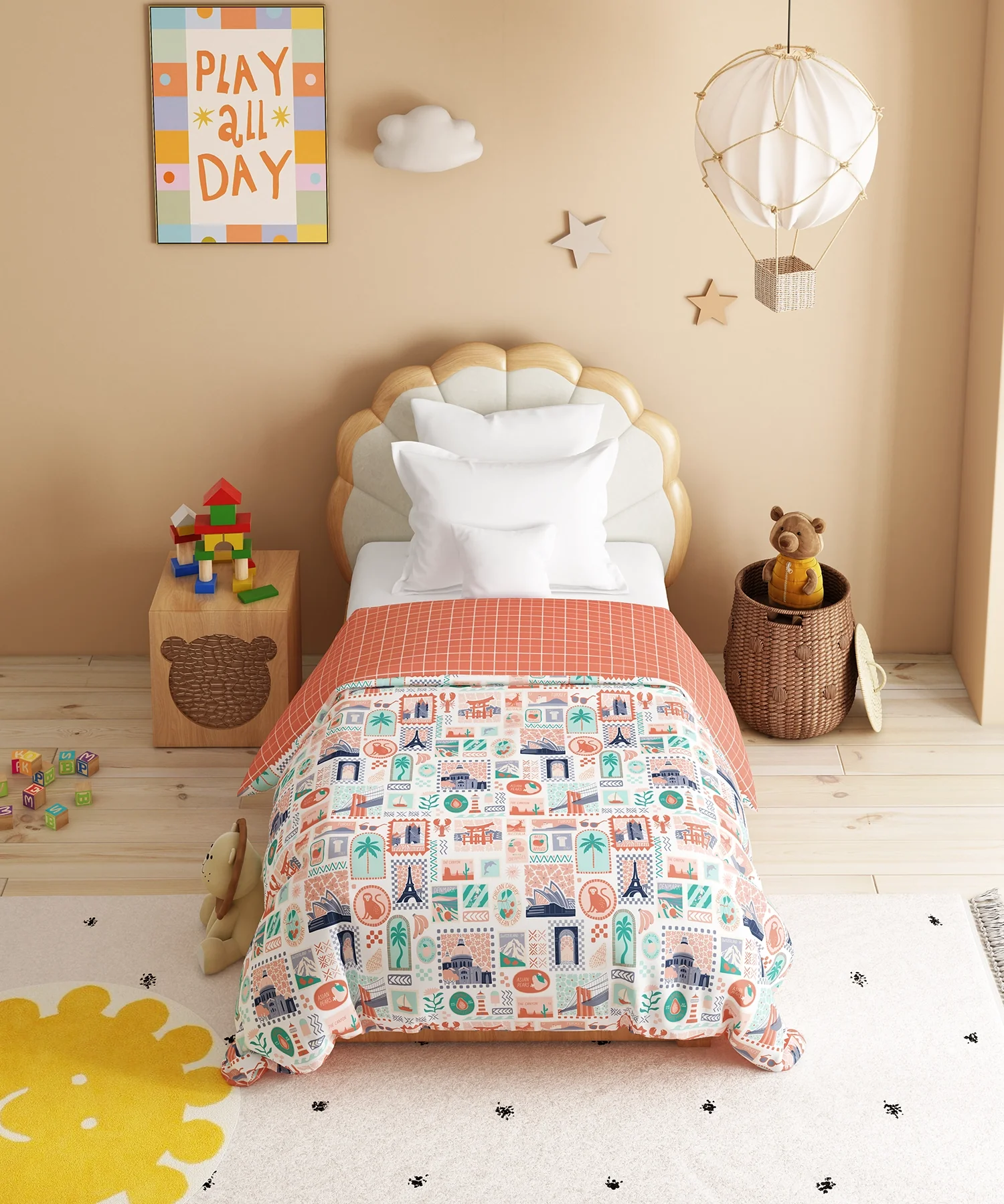 Juniors Single AC Comforter, Wander ways| 144TC Cotton - Image 2