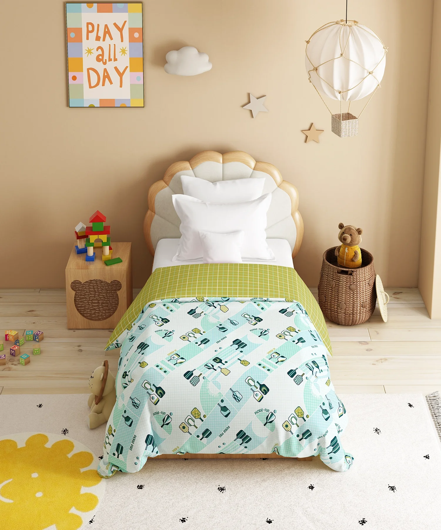 Juniors Single AC Comforter, Smash It | 144TC Cotton - Image 2