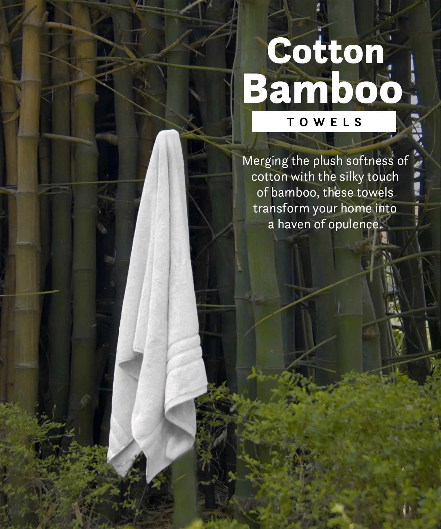 Luxe Home 1Pc Bath Towel, Silver| 600 GSM Cotton Bamboo - Image 2