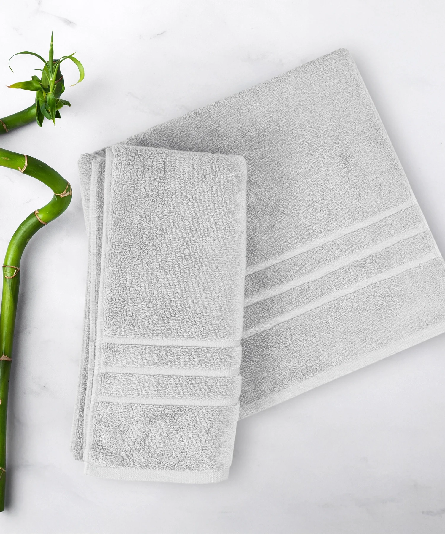 Luxe Home 1Pc Bath Towel, Silver| 600 GSM Cotton Bamboo - Image 4