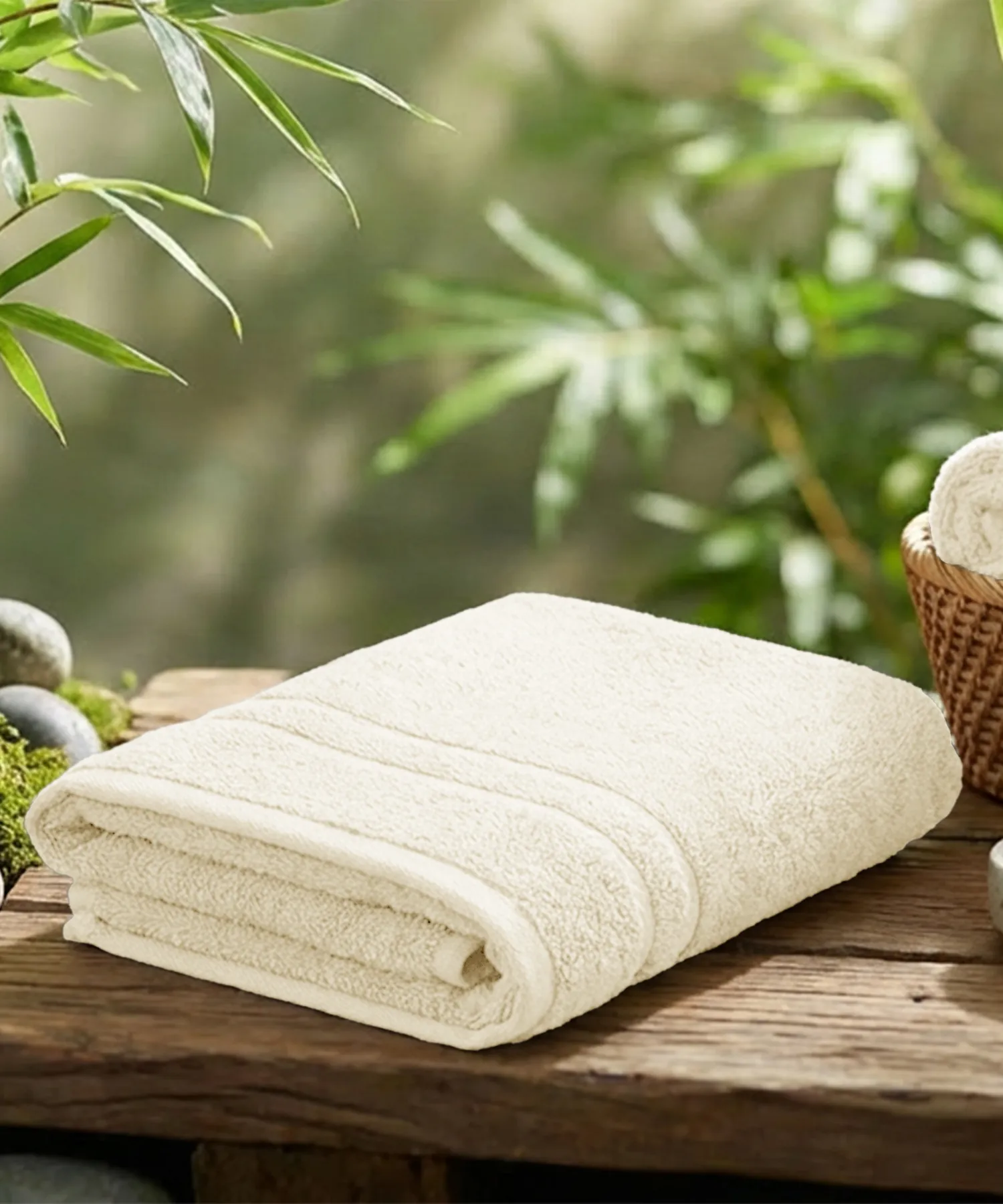 Luxe Home 1Pc Hand Towel, Lamb's Wool| 600 GSM Cotton Bamboo - Image 4