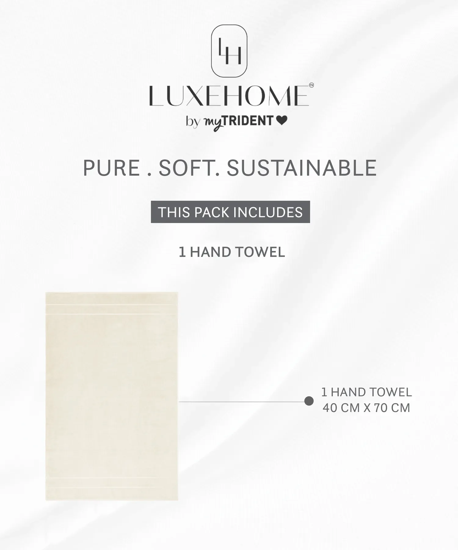 Luxe Home 1Pc Hand Towel, Lamb's Wool| 600 GSM Cotton Bamboo - Image 8