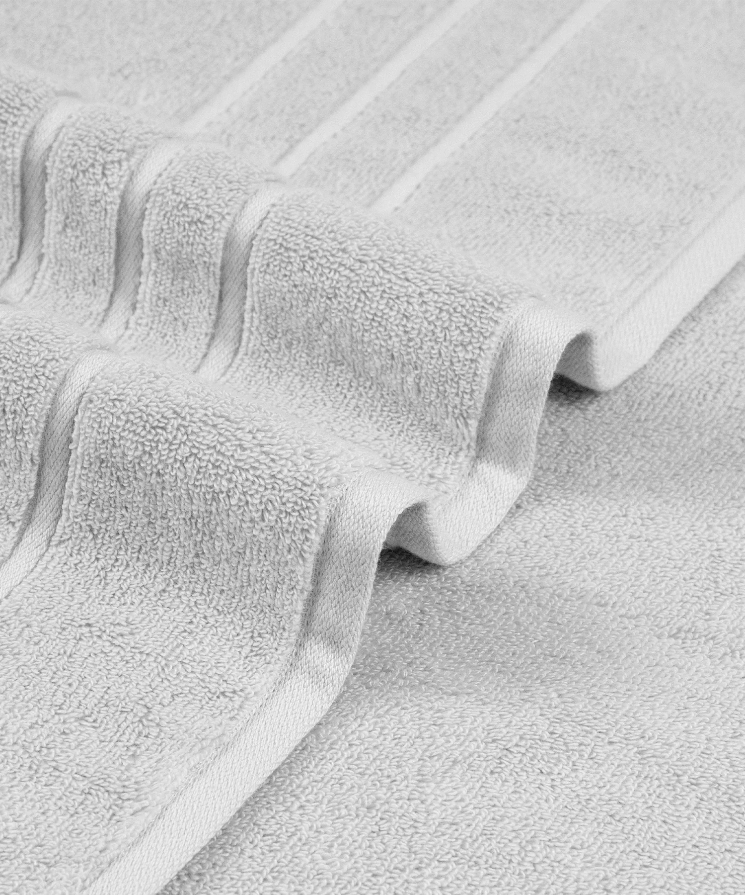 Luxe Home 2Pc Face Towel, Silver| 600 GSM Cotton Bamboo - Image 5