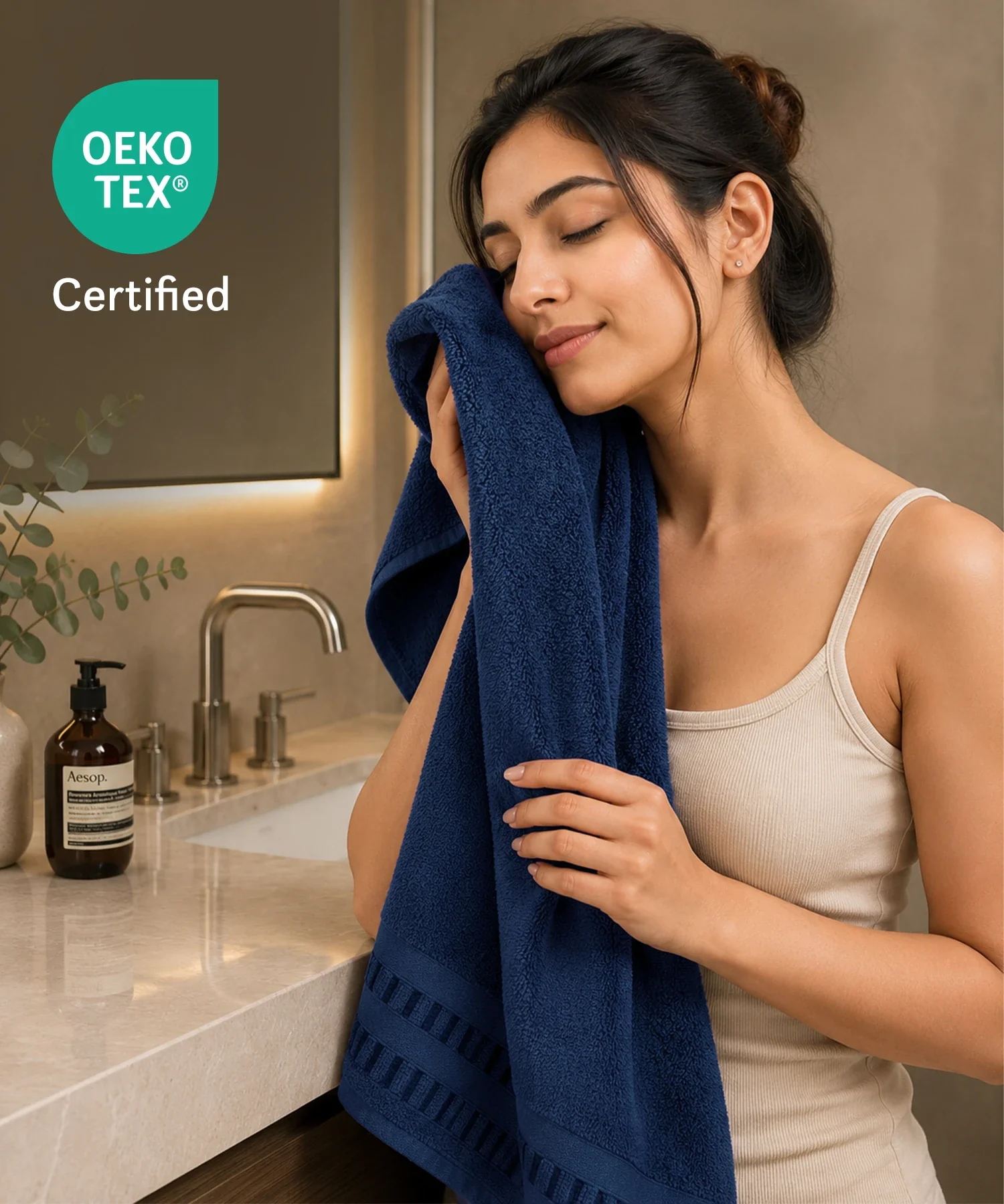 Luxe Home Egyptian Cotton Bath Towel,Academy Blue| 700 GSM | 100% Egyptian Cotton - Image 5