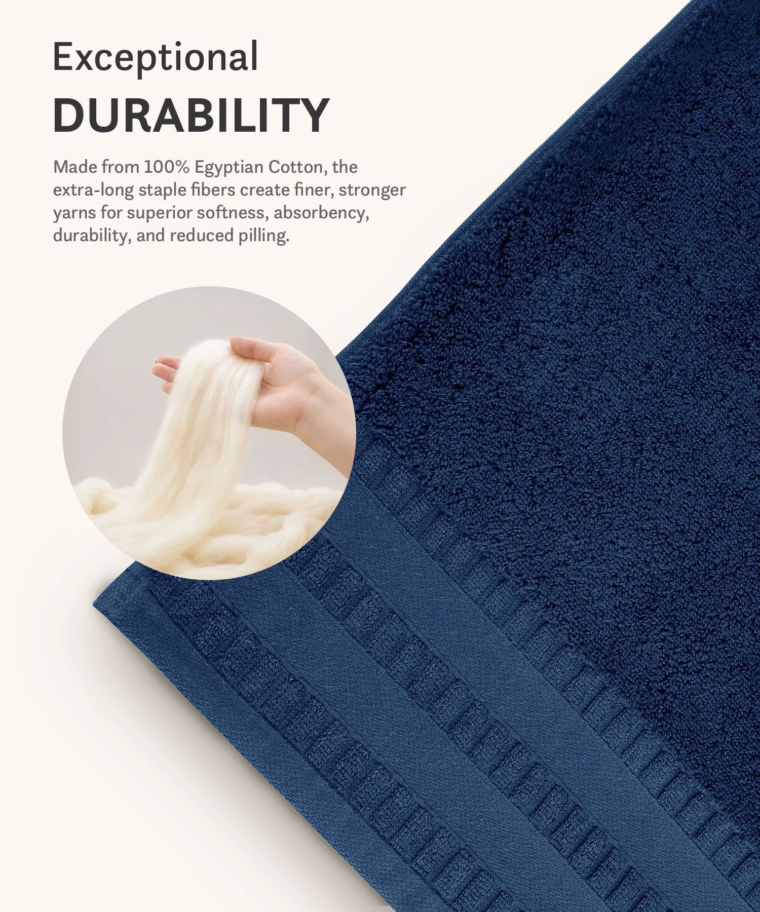 Luxe Home Egyptian Cotton Bath Towel,Academy Blue| 700 GSM | 100% Egyptian Cotton - Image 7