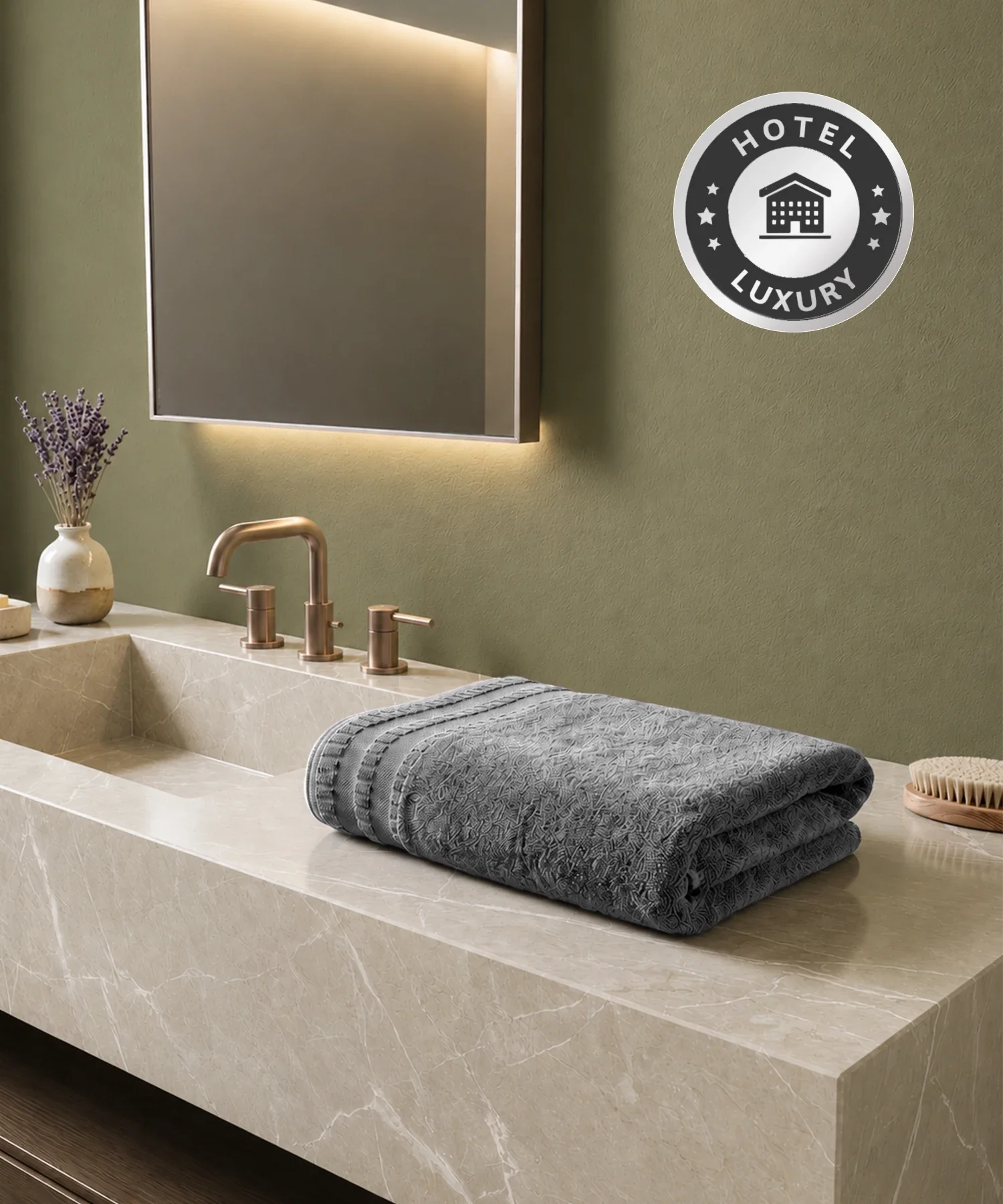 Luxe Home Egyptian Cotton Bath Towel,Graphite| 700 GSM | 100% Egyptian Cotton - Image 6