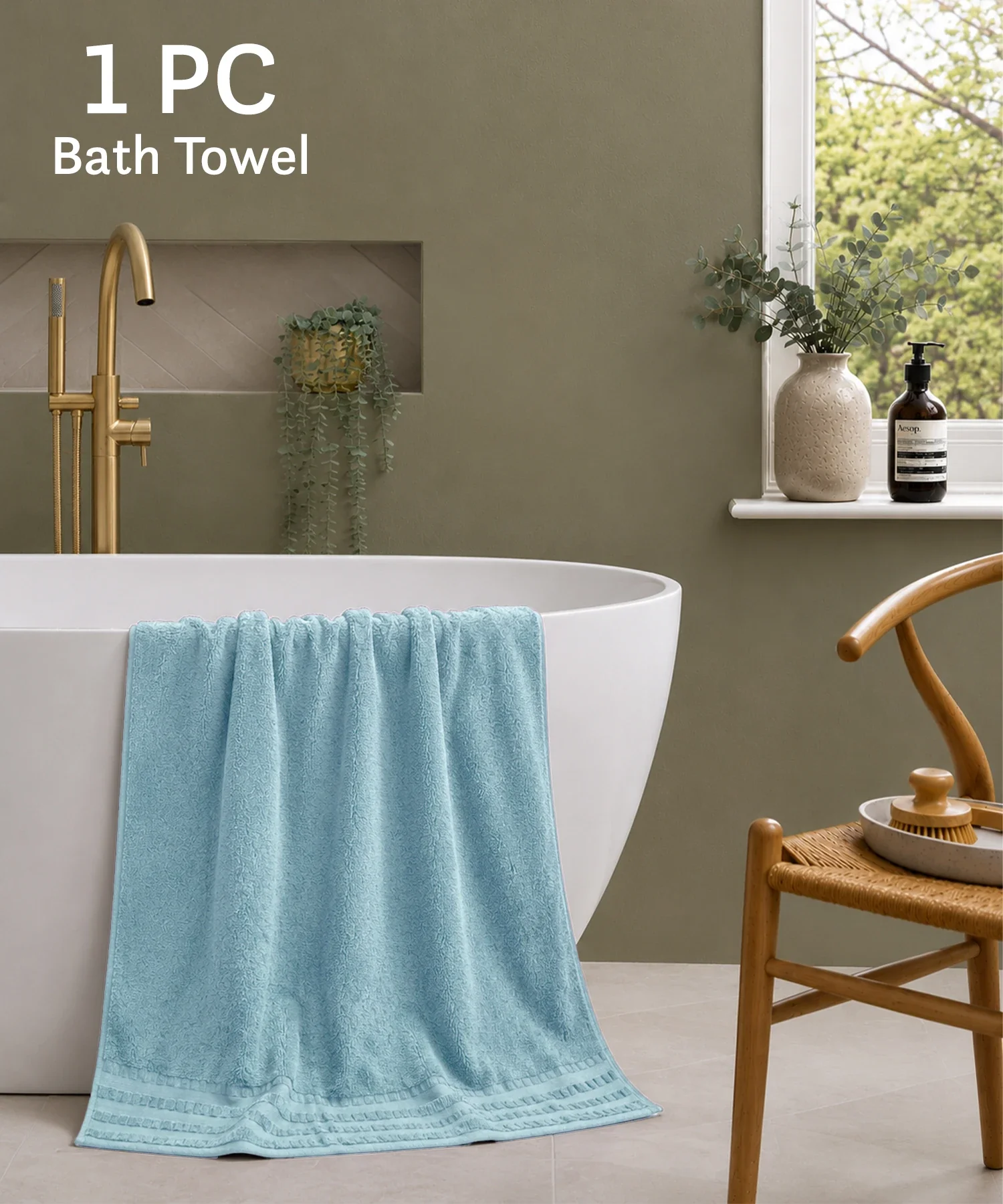 Luxe Home Egyptian Cotton Bath Towel,Tourmaline| 700 GSM | 100% Egyptian Cotton - Image 3