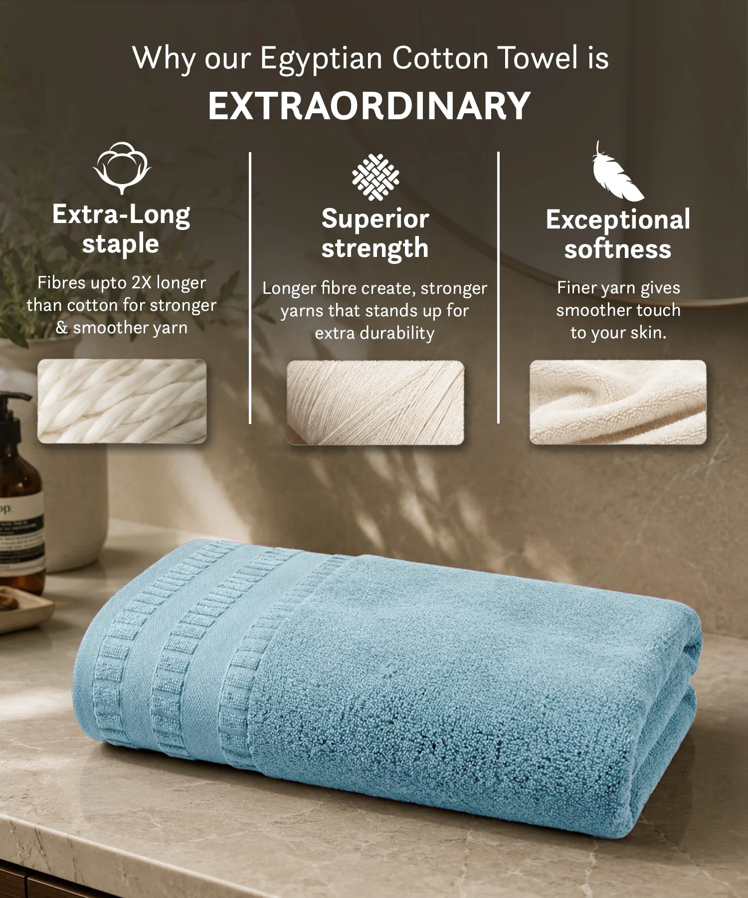 Luxe Home Egyptian Cotton Bath Towel,Tourmaline| 700 GSM | 100% Egyptian Cotton - Image 4