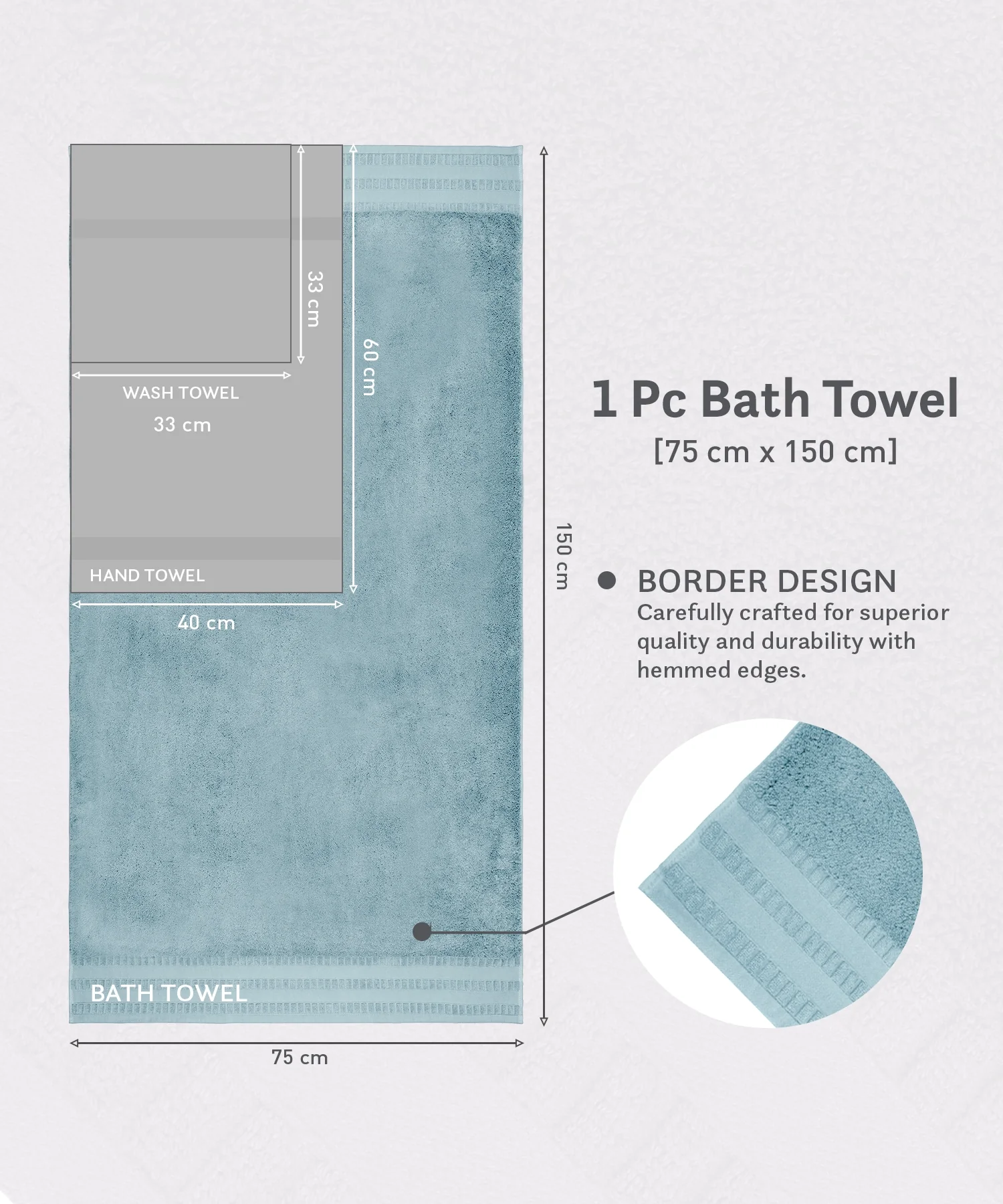Luxe Home Egyptian Cotton Bath Towel,Tourmaline| 700 GSM | 100% Egyptian Cotton - Image 8