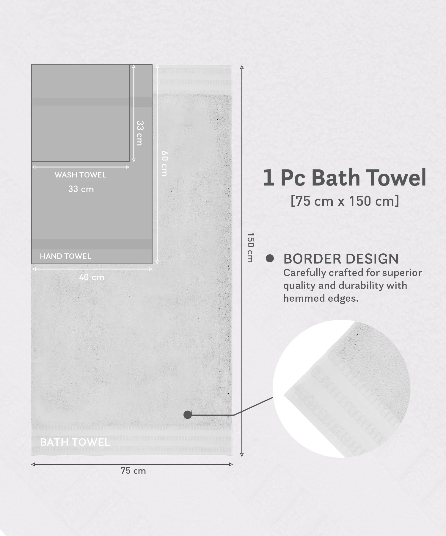 Luxe Home Egyptian Cotton Bath Towel, White| 700 GSM | 100% Egyptian Cotton - Image 8