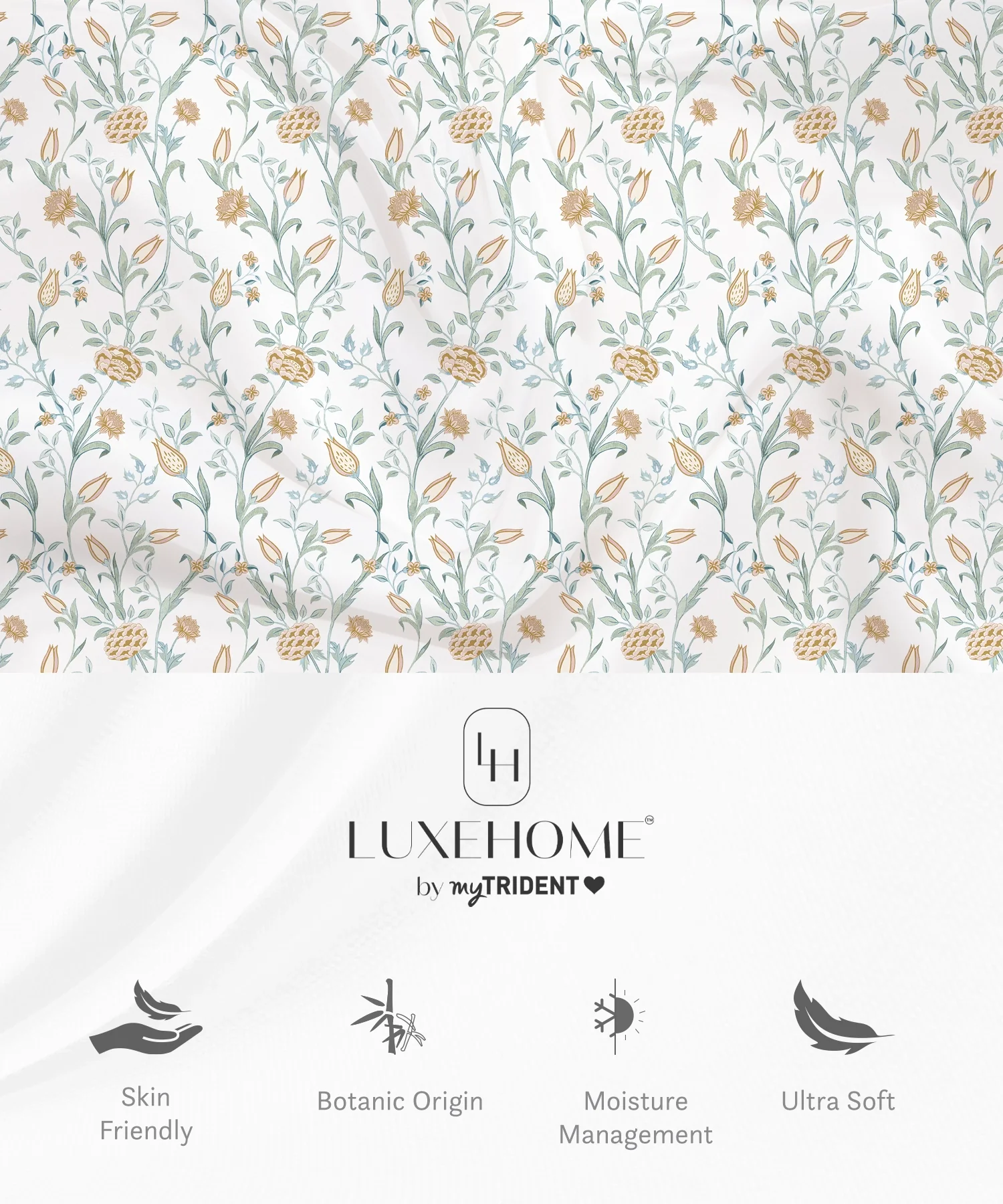 Luxe Home King Bedsheet, Amber|300 TC Cotton Bamboo|4 Pillow Covers - Image 4