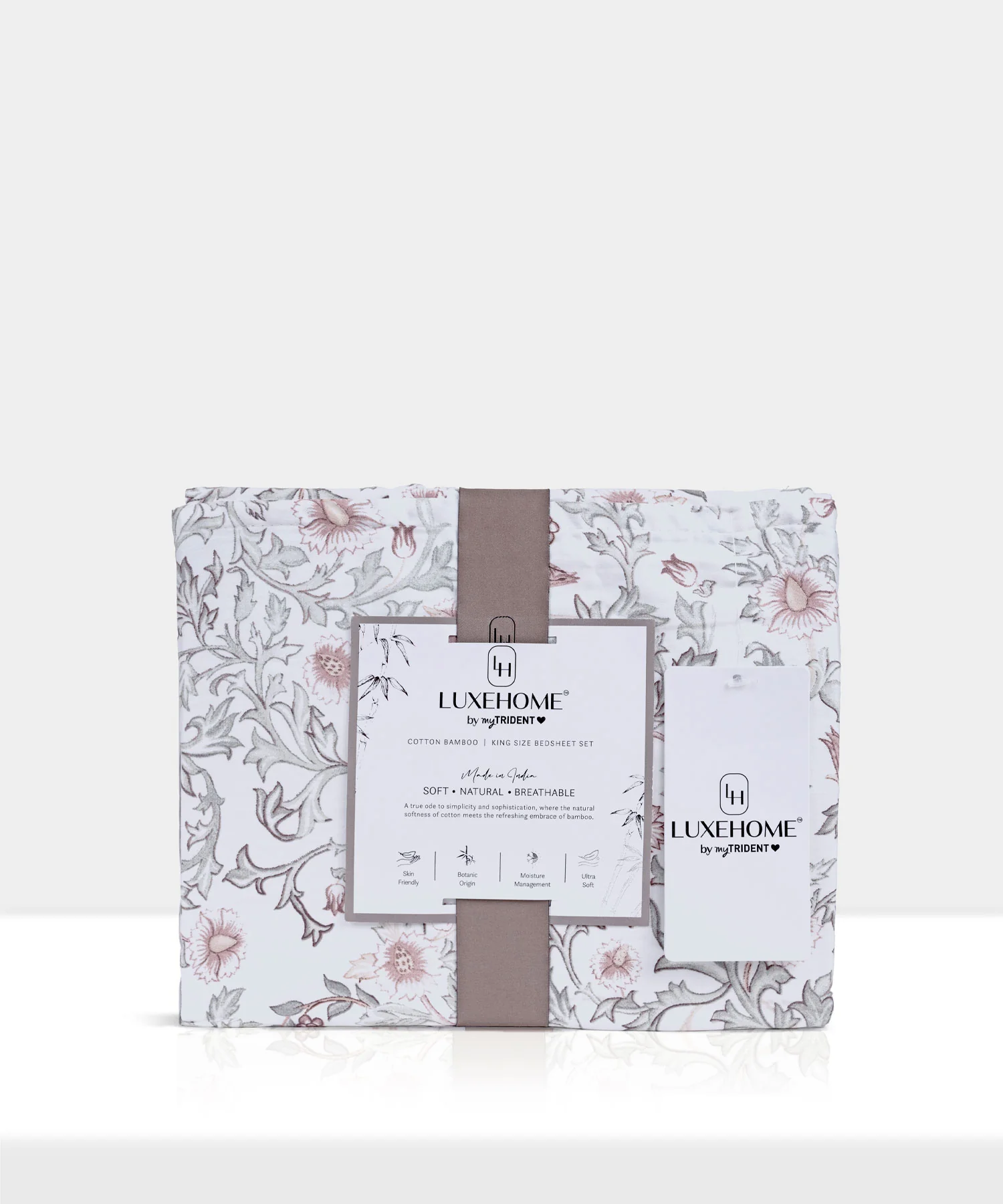 Luxe Home King Bedsheet, Ginni|300 TC Cotton Bamboo|4 Pillow Covers - Image 8