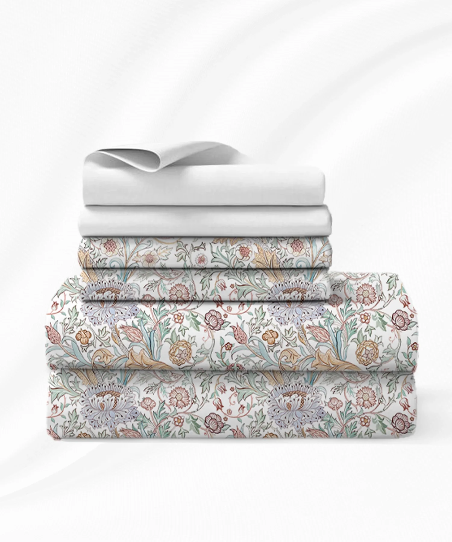 Luxe Home King Bedsheet, Morris Garden|300 TC Cotton Bamboo|4 Pillow Covers - Image 6