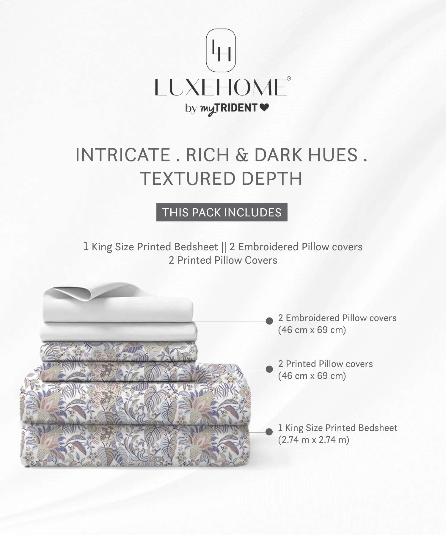 Luxe Home King Bedsheet, Ivy|300 TC Cotton Bamboo|4 Pillow Covers - Image 6