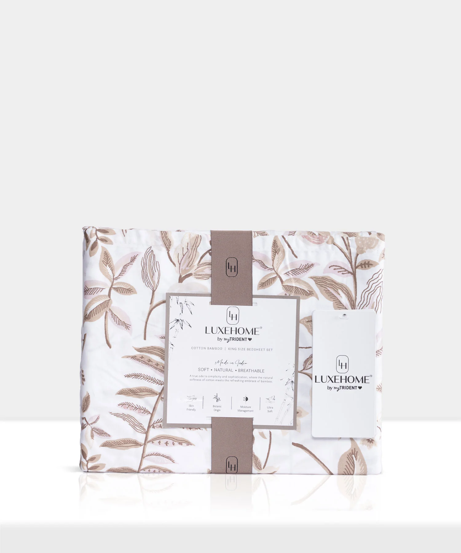Luxe Home King Bedsheet, Symphony|300 TC Cotton Bamboo|4 Pillow Covers - Image 8
