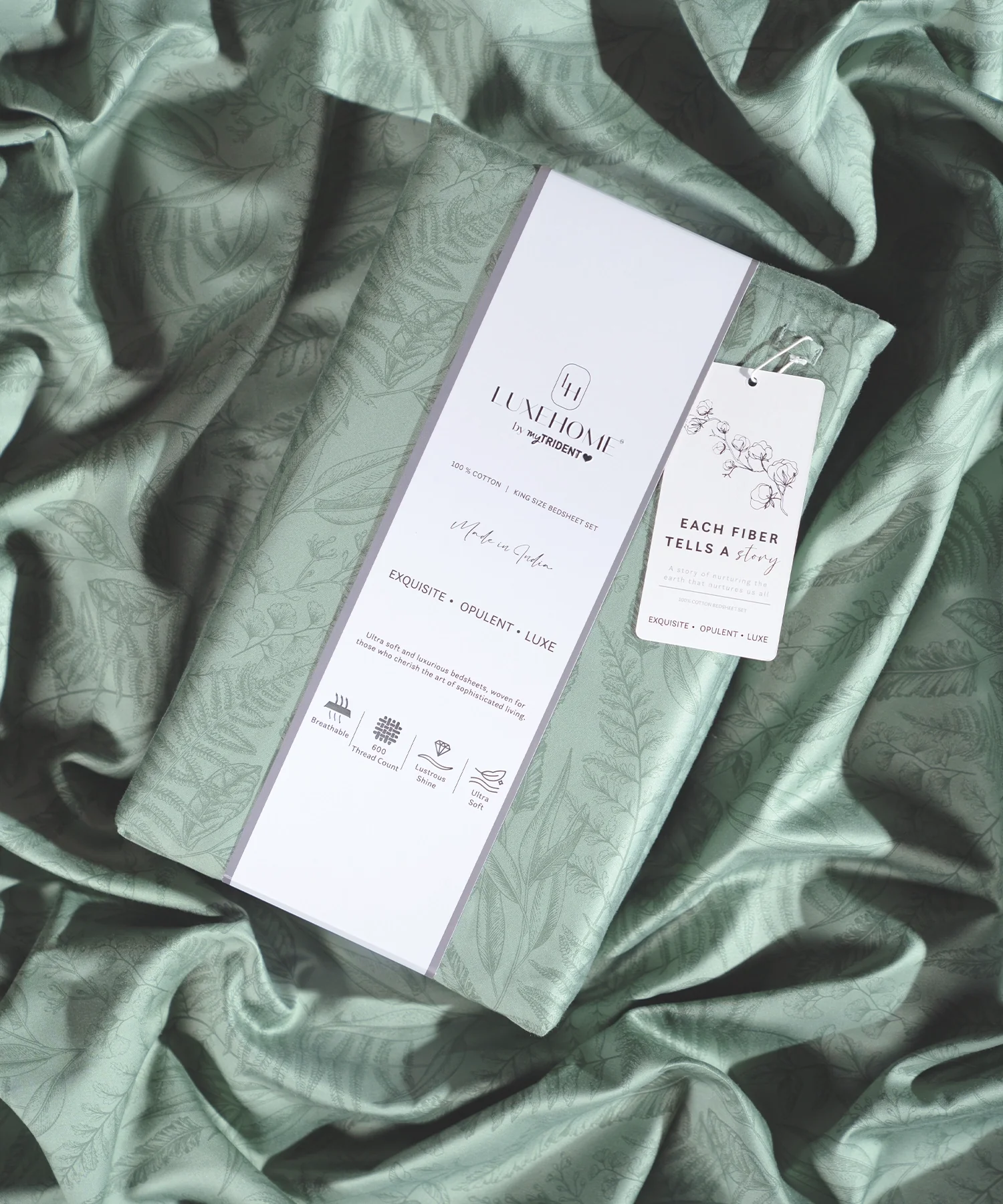 Luxe Home King Bedsheet, Noire|600 TC Cotton|4 Pillow Covers - Image 7
