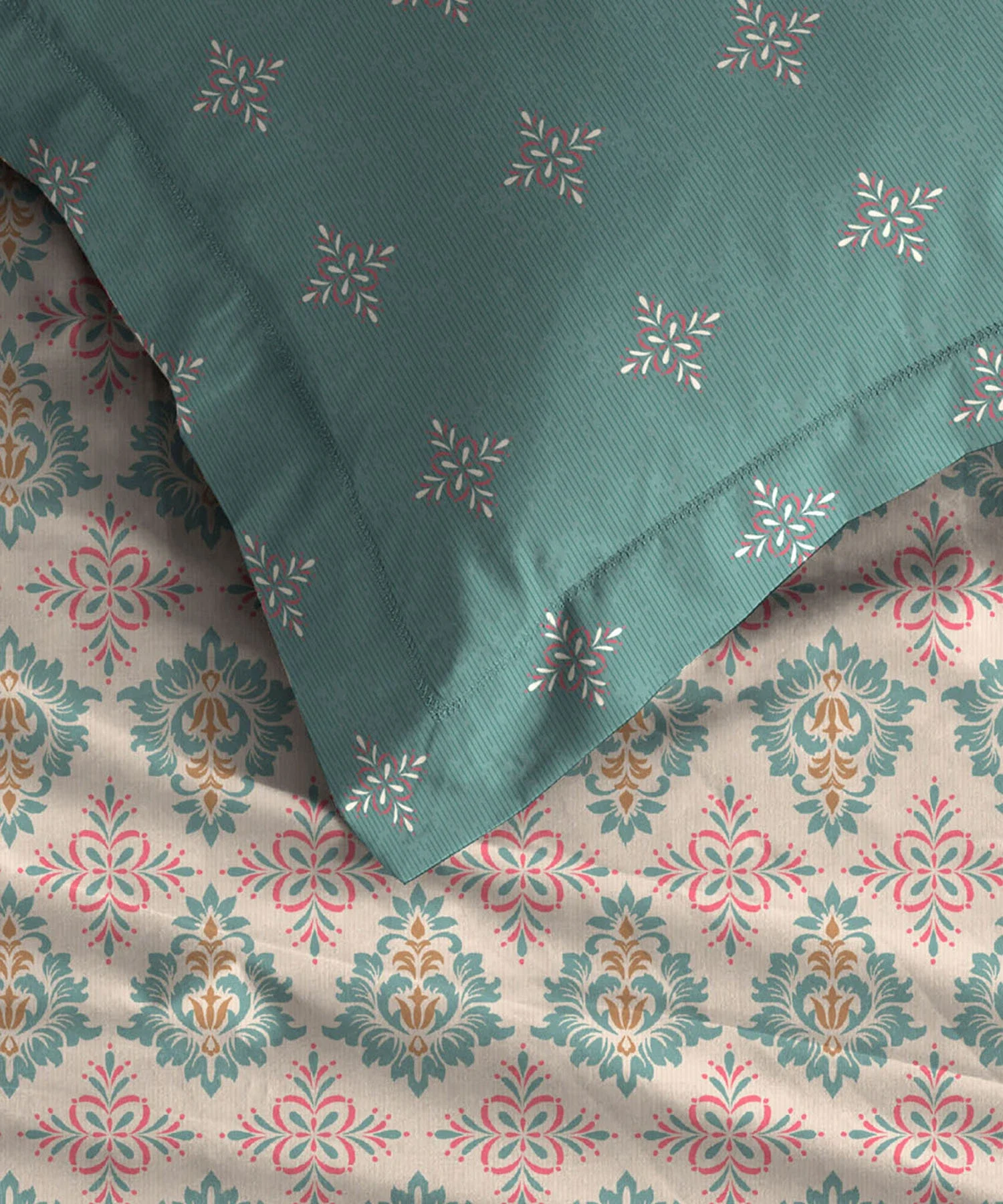 Moments Queen Bedsheet Set, Clara Pink|120 TC Cotton - Image 3