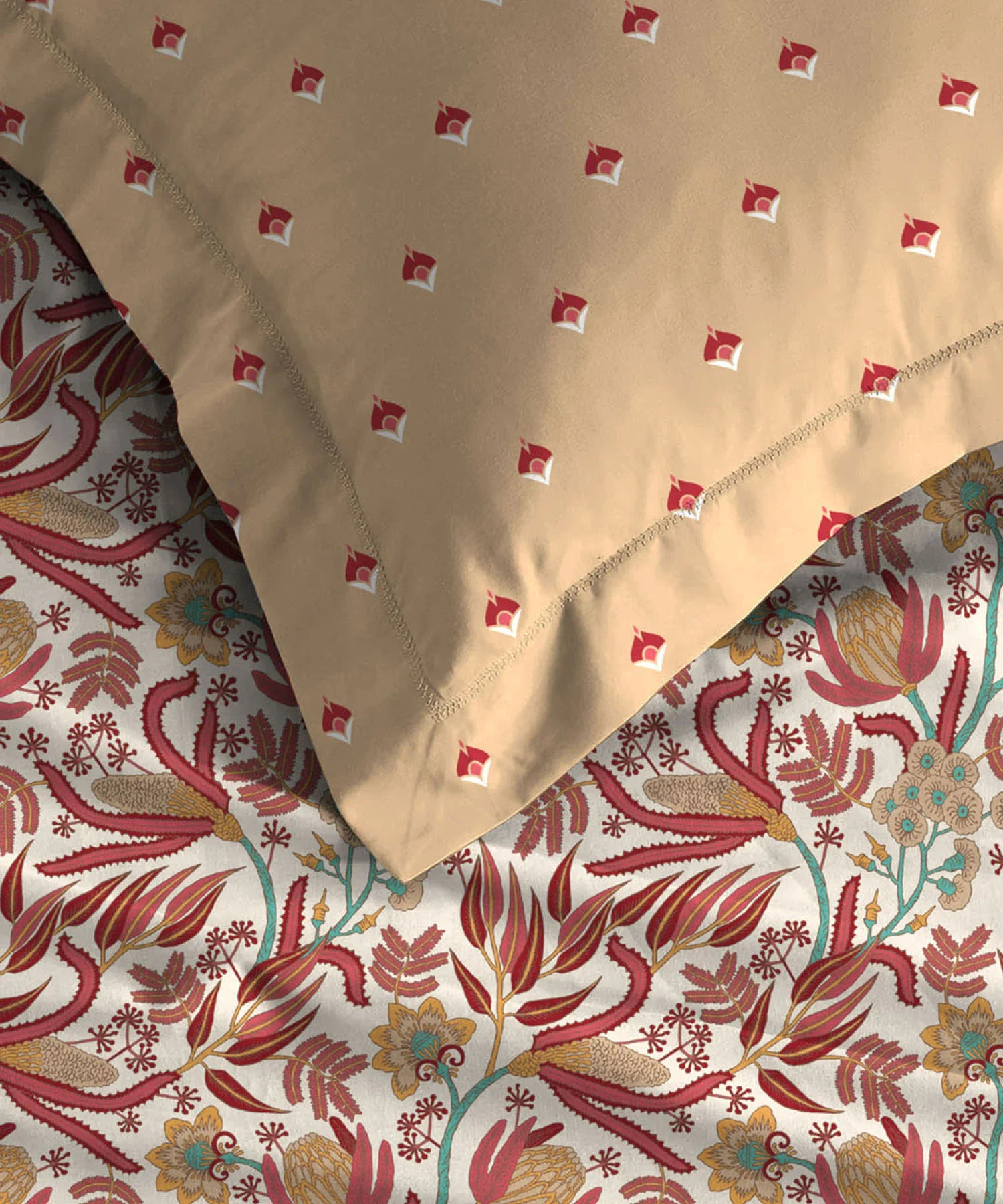 Moments Queen Bedsheet Set,Reverie Yellow|120 TC Cotton - Image 3