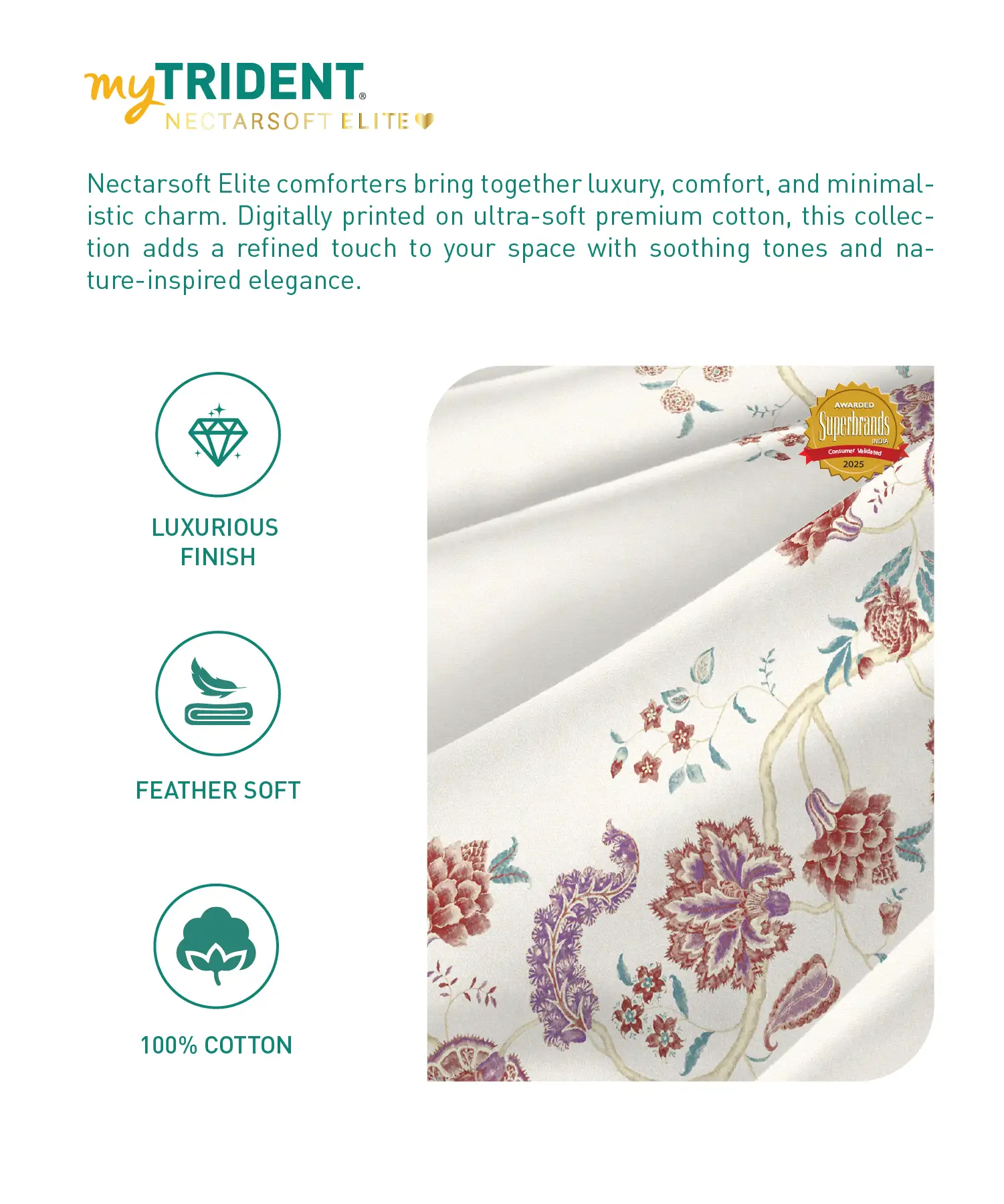 Nectarsoft Elite Double AC Comforter, Rumi| 400 TC Cotton Shell 150 GSM Polyester Filling - Image 5