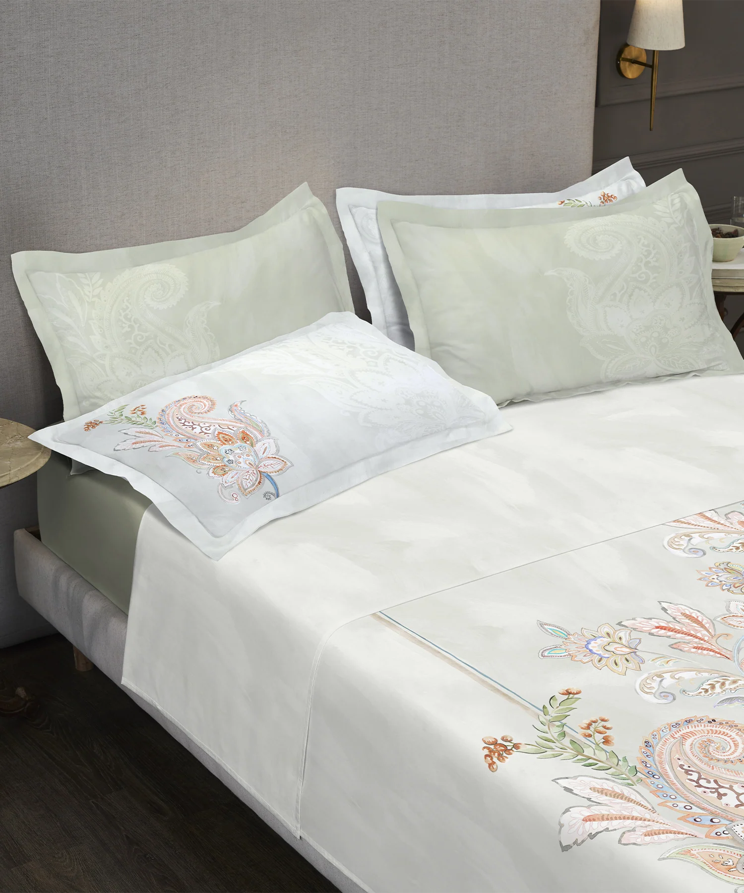 Nectarsoft Elite King Bedsheet Set, Mizuki| 400 TC Cotton| 4 Pillow Covers - Image 3