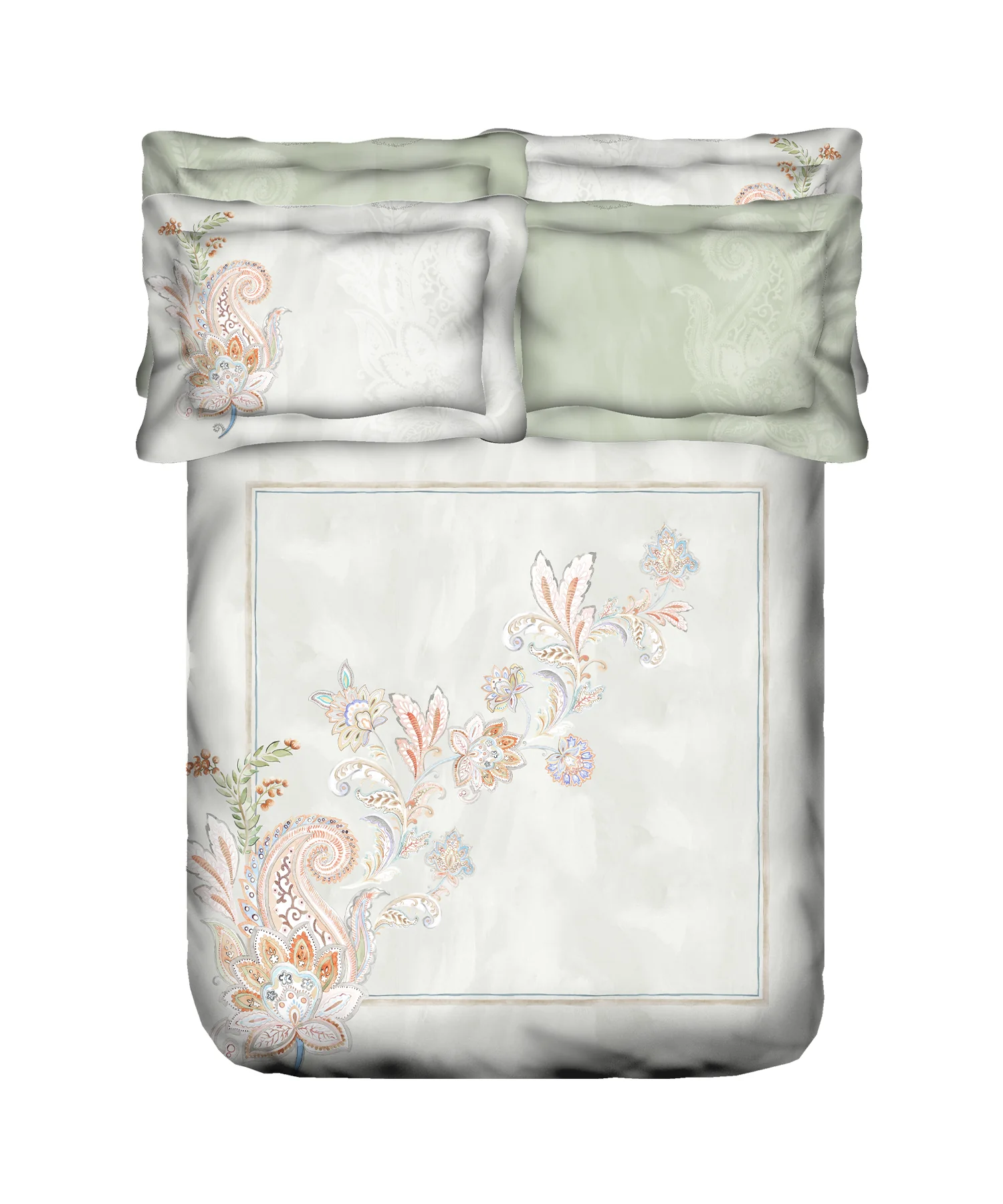 Nectarsoft Elite King Bedsheet Set, Mizuki| 400 TC Cotton| 4 Pillow Covers - Image 5