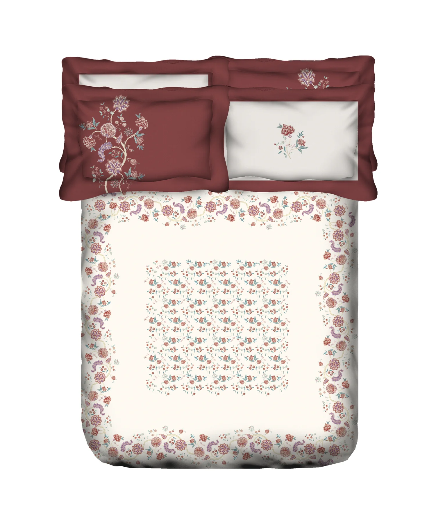 Nectarsoft Elite King Bedsheet Set, Rumi| 400 TC Cotton| 4 Pillow Covers - Image 5