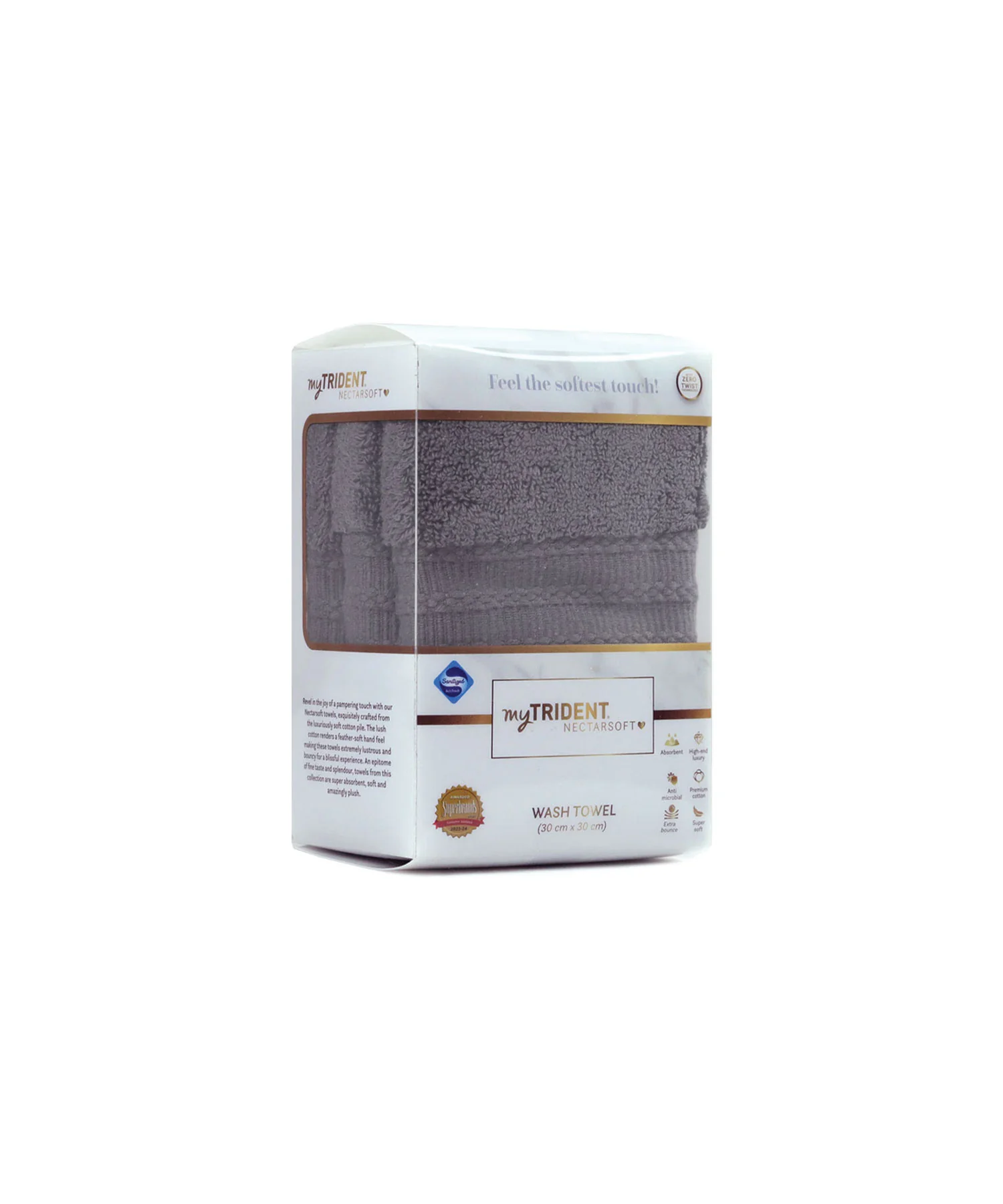 Luxury 3 Pc Face Towel Set, Charcoal|625 GSM Premium Cotton| Antimicrobial - Image 7
