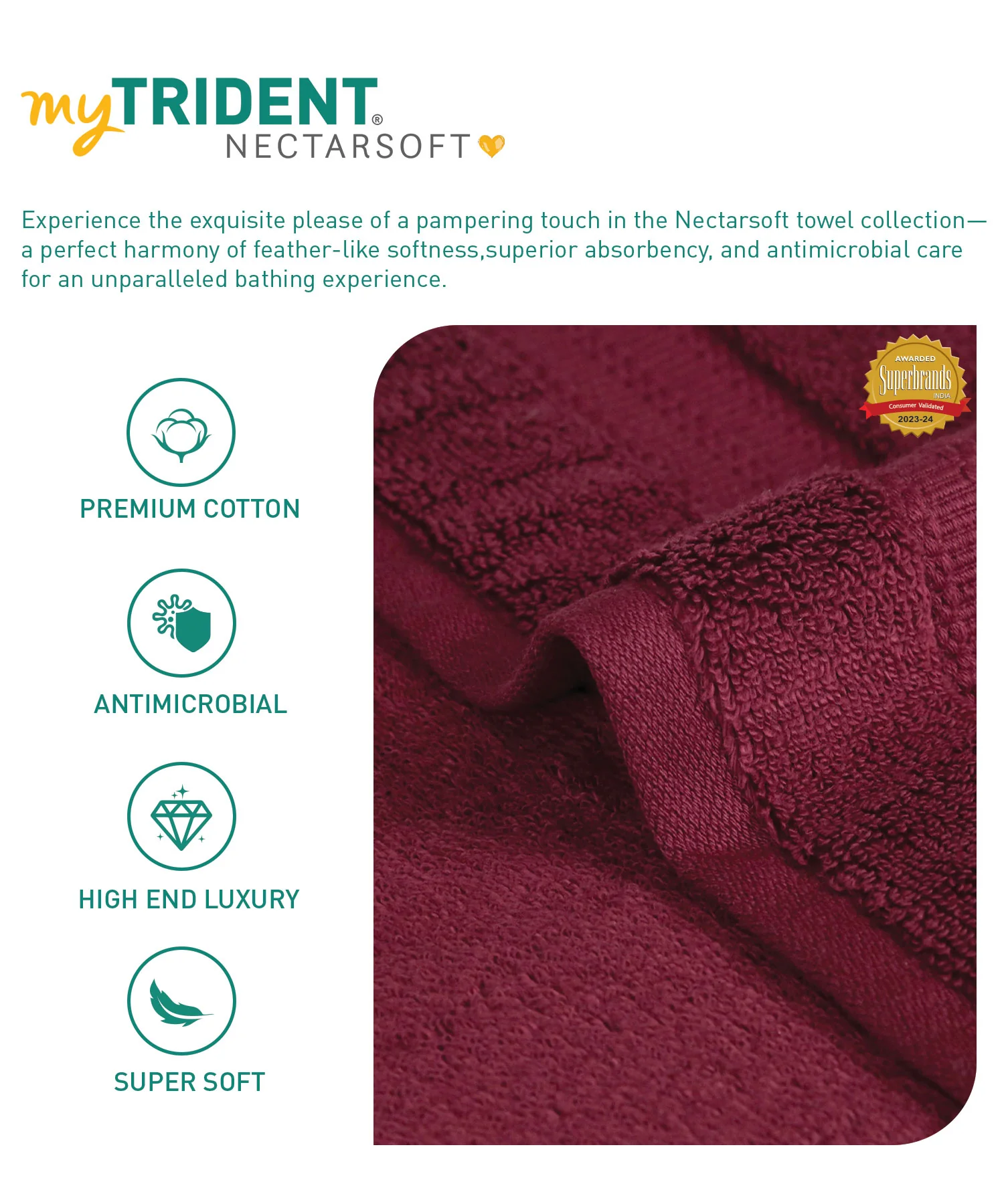 Luxury 3 Pc Face Towel Set, Berry Wine|625 GSM Premium Cotton| Antimicrobial - Image 8