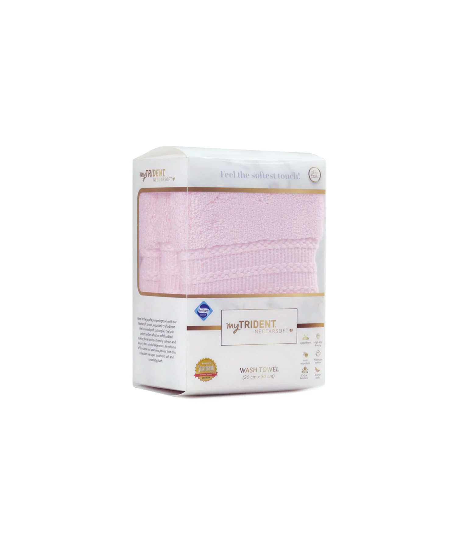 Luxury 3 Pc Face Towel Set, Blush Pink|625 GSM Premium Cotton| Antimicrobial - Image 7