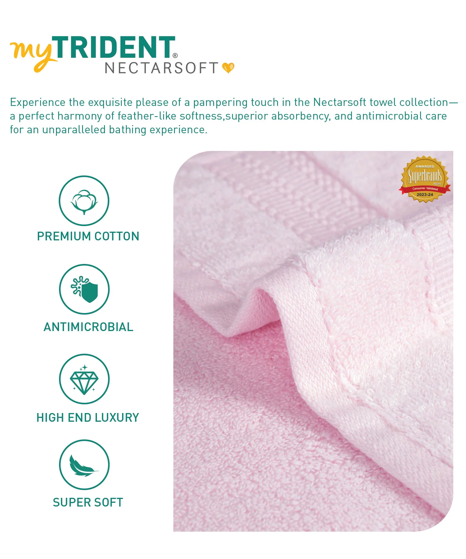 Luxury 3 Pc Face Towel Set, Blush Pink|625 GSM Premium Cotton| Antimicrobial - Image 8