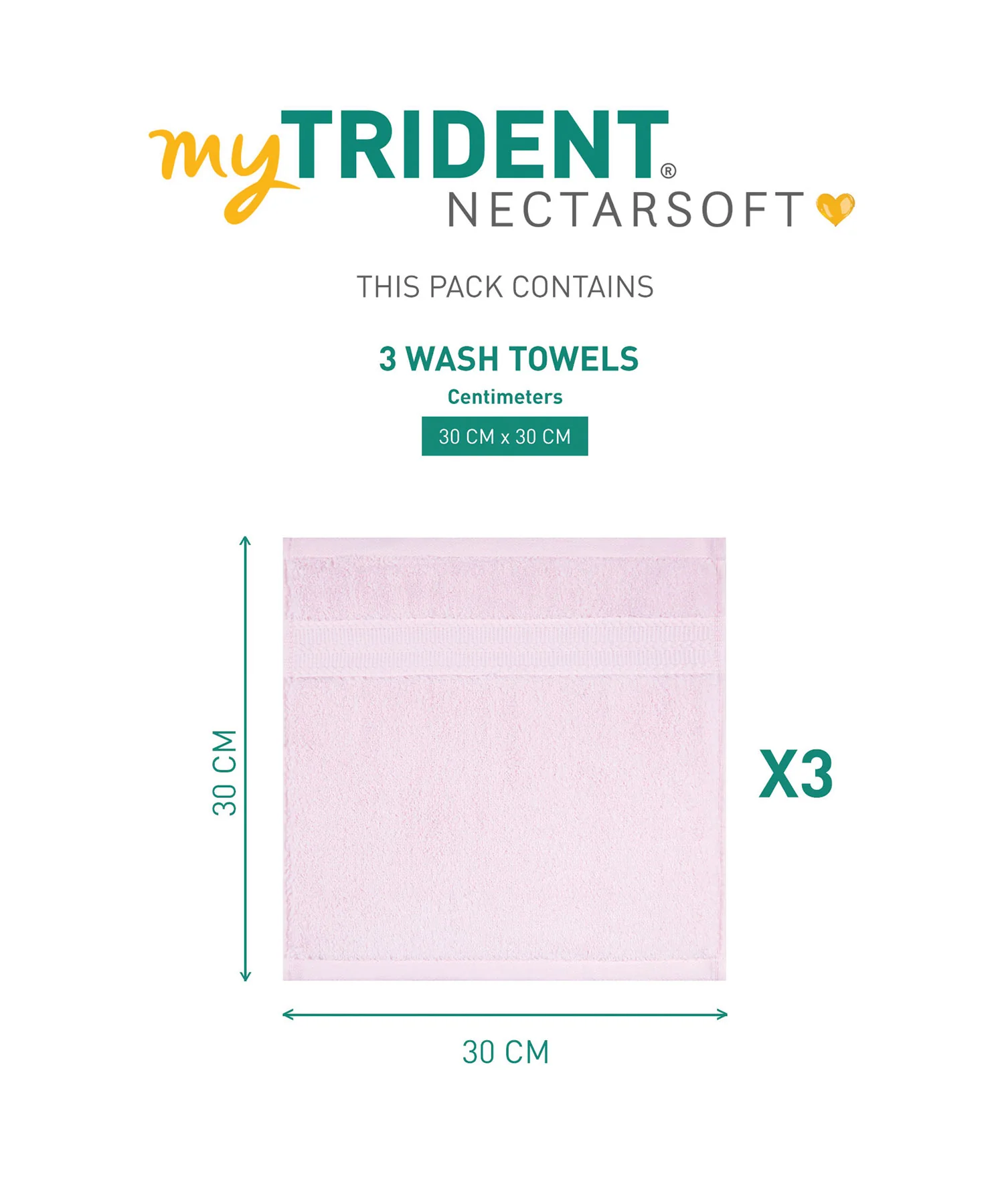 Luxury 3 Pc Face Towel Set, Blush Pink|625 GSM Premium Cotton| Antimicrobial - Image 9