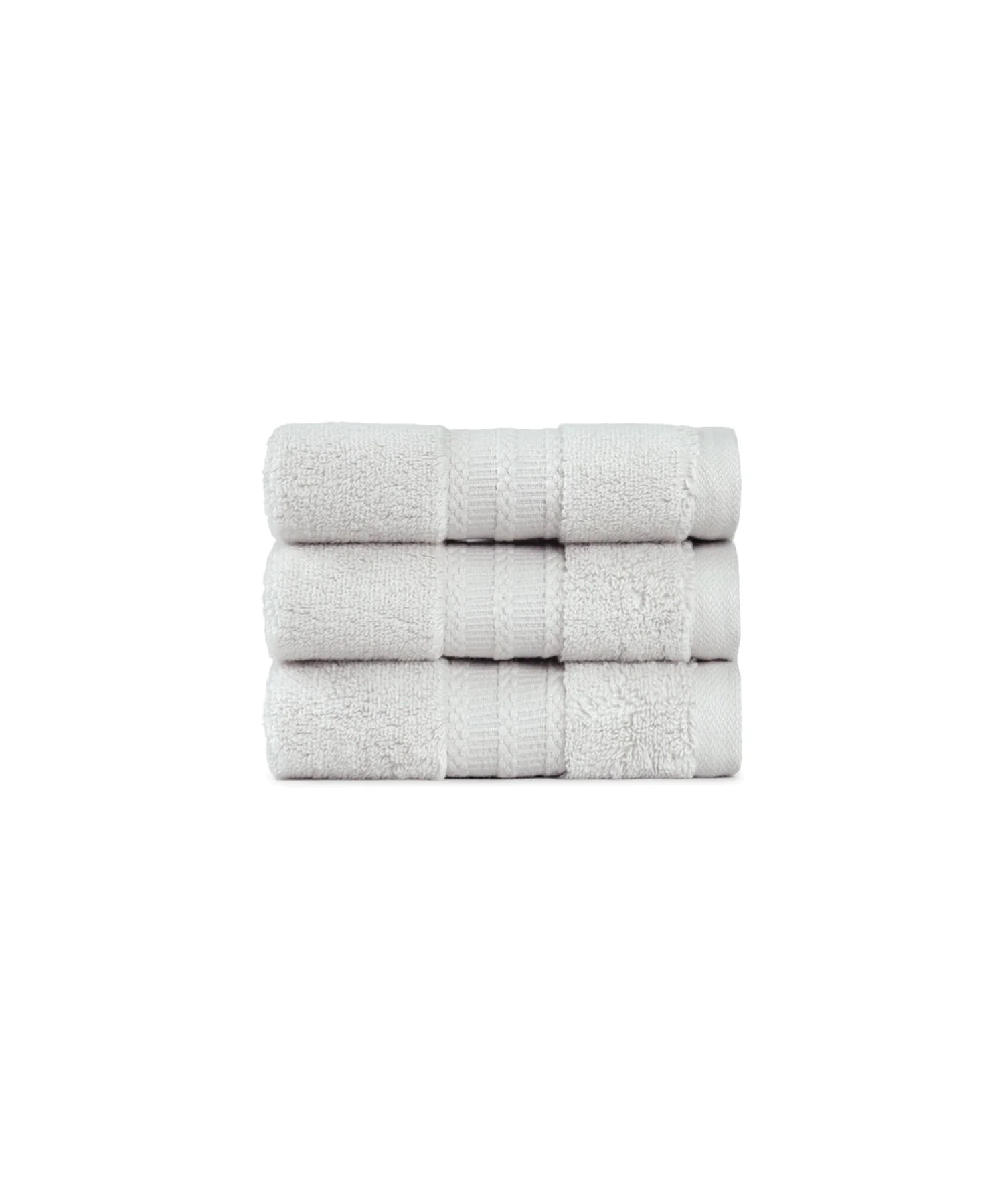 Luxury 3 Pc Face Towel Set, Grey|625 GSM Premium Cotton| Antimicrobial - Image 4