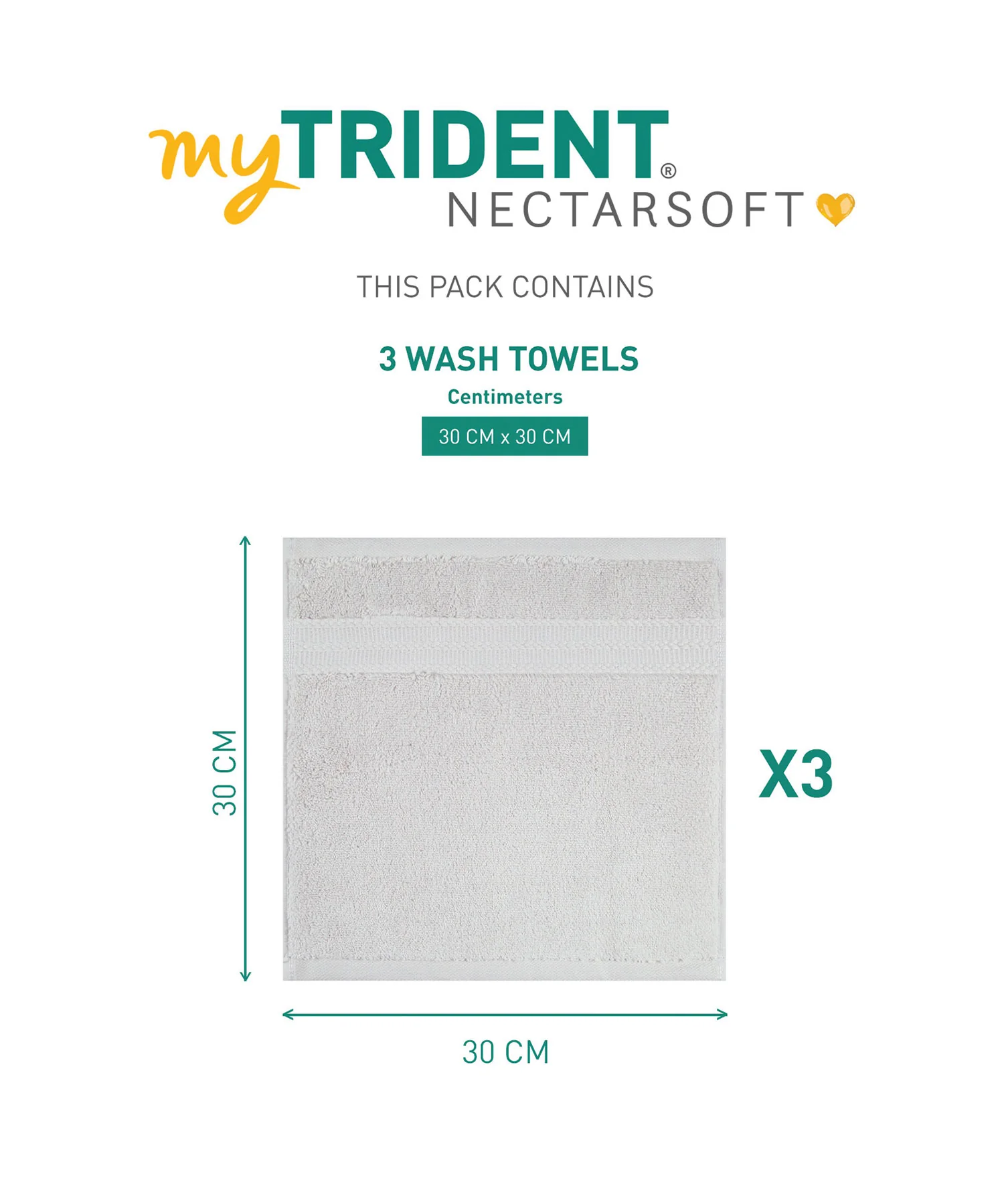 Luxury 3 Pc Face Towel Set, Grey|625 GSM Premium Cotton| Antimicrobial - Image 9